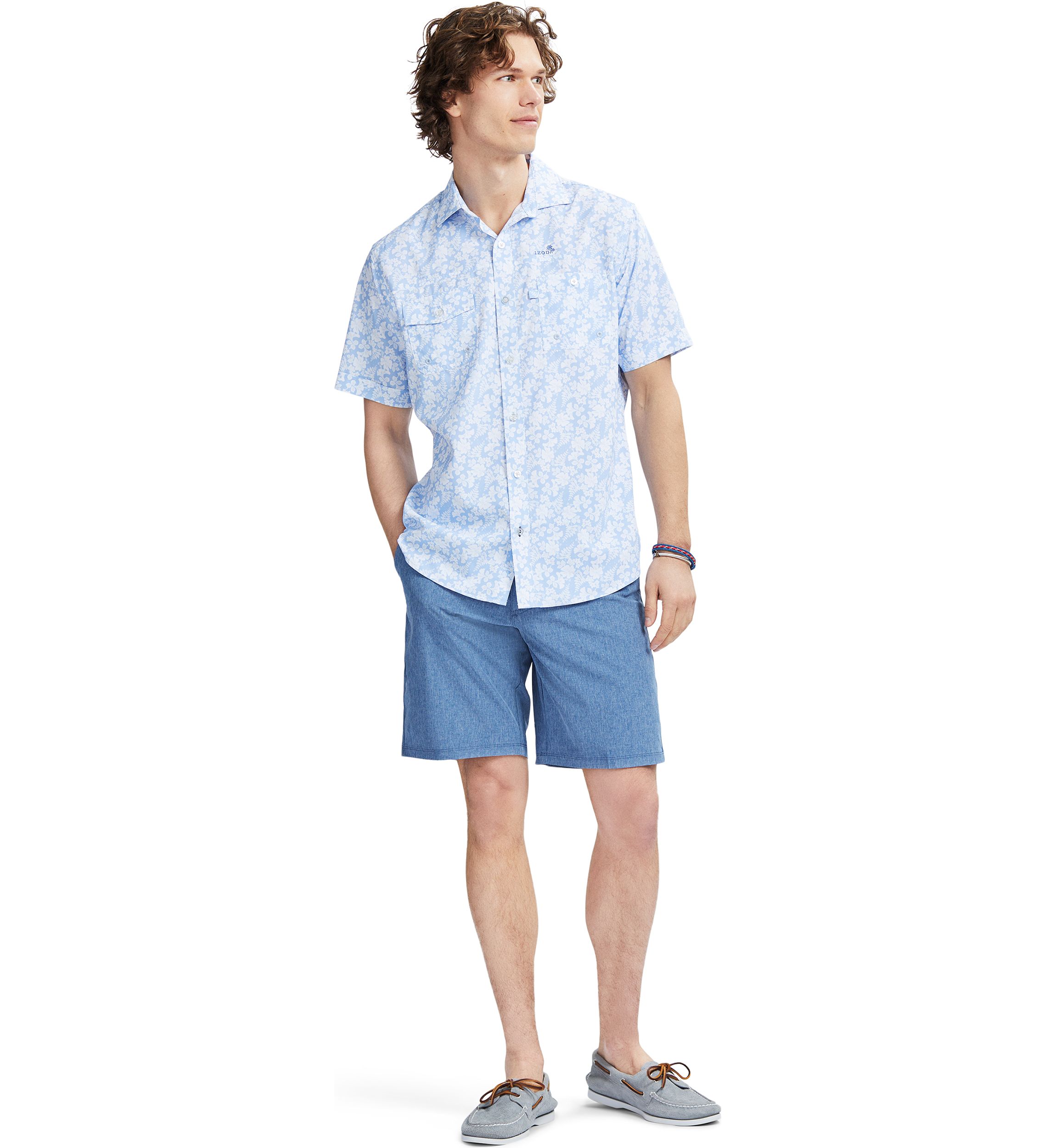 Sunshield Performance Short Sleeve Printed Button Down Shirt