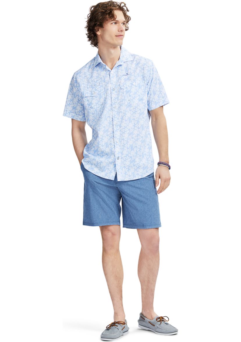 Sunshield Performance Short Sleeve Printed Button Down Shirt