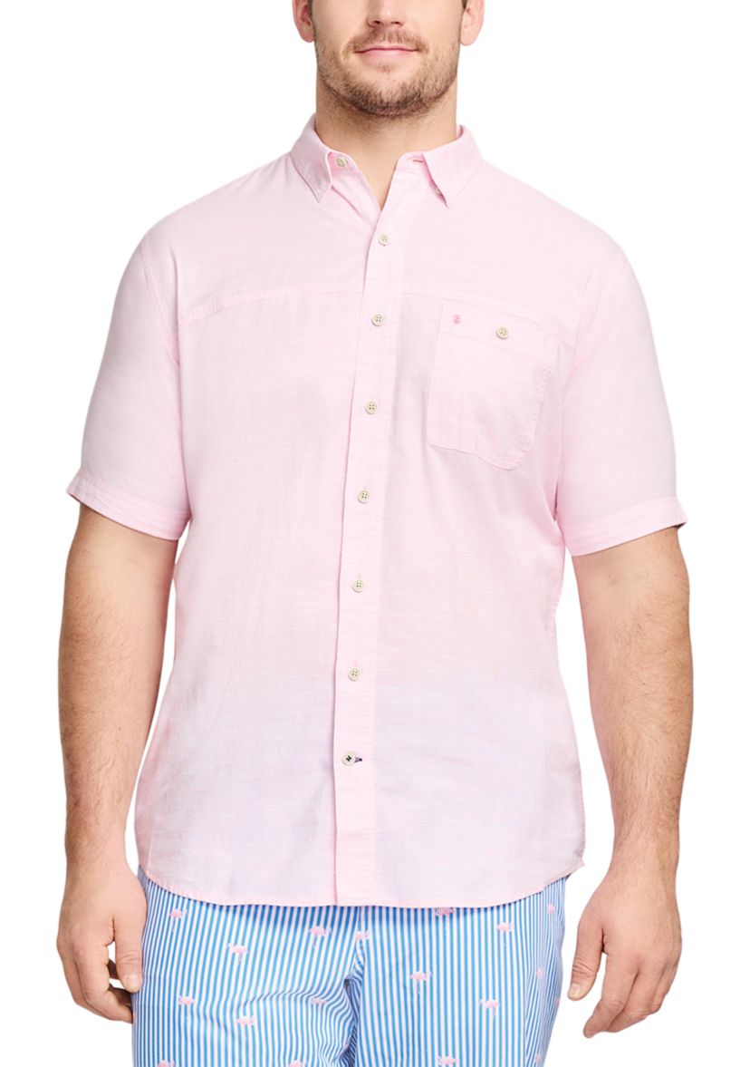 Big & Tall Dockside Chambray Short Sleeve Button Down Shirt
