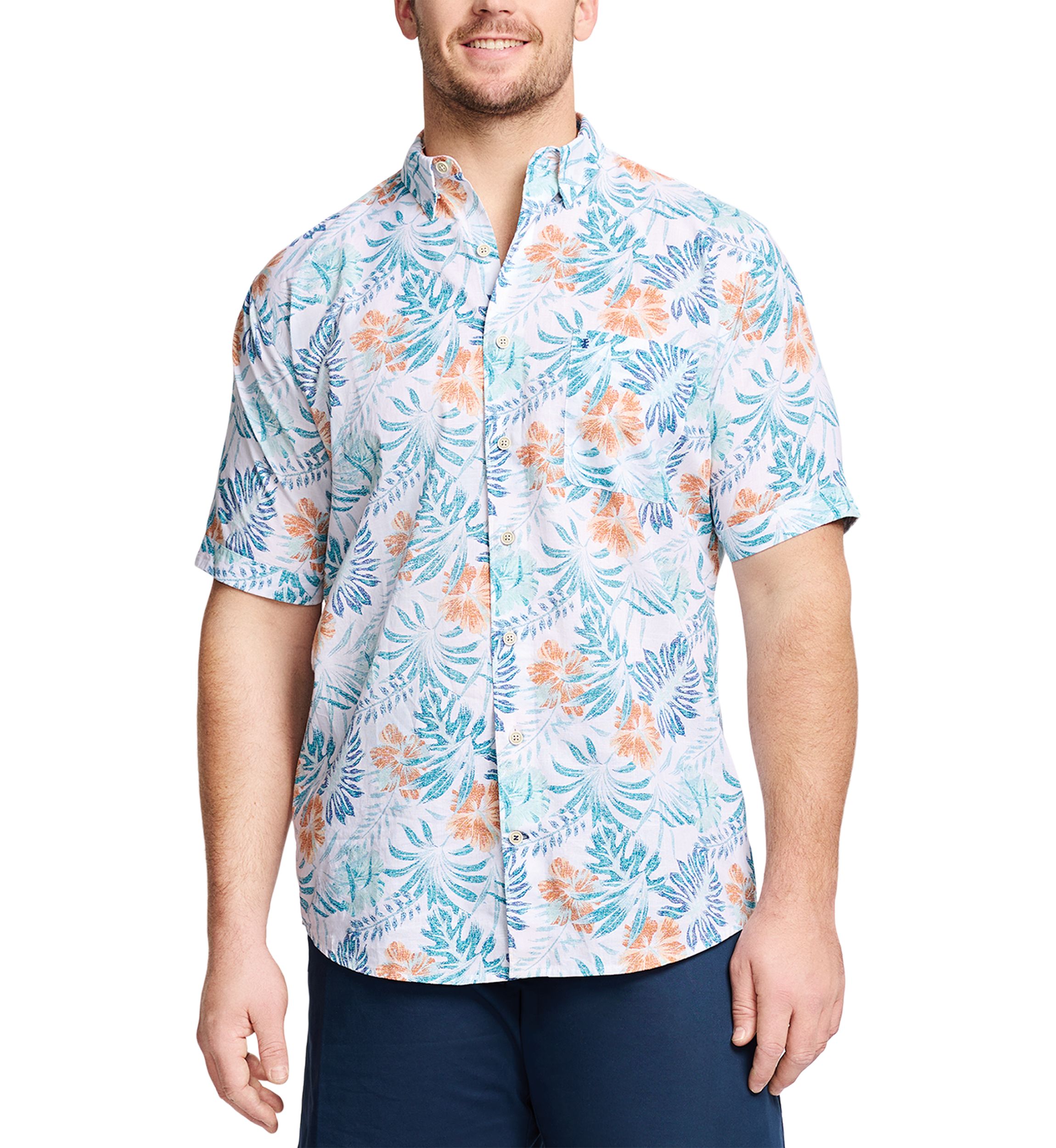 Big & Tall Dockside Chambray Short Sleeve Button Down Shirt