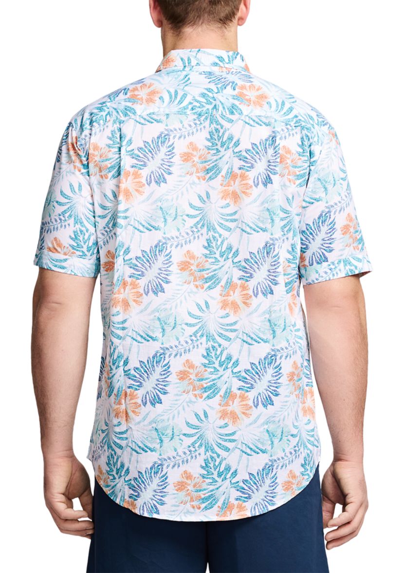 Big & Tall Dockside Chambray Short Sleeve Button Down Shirt