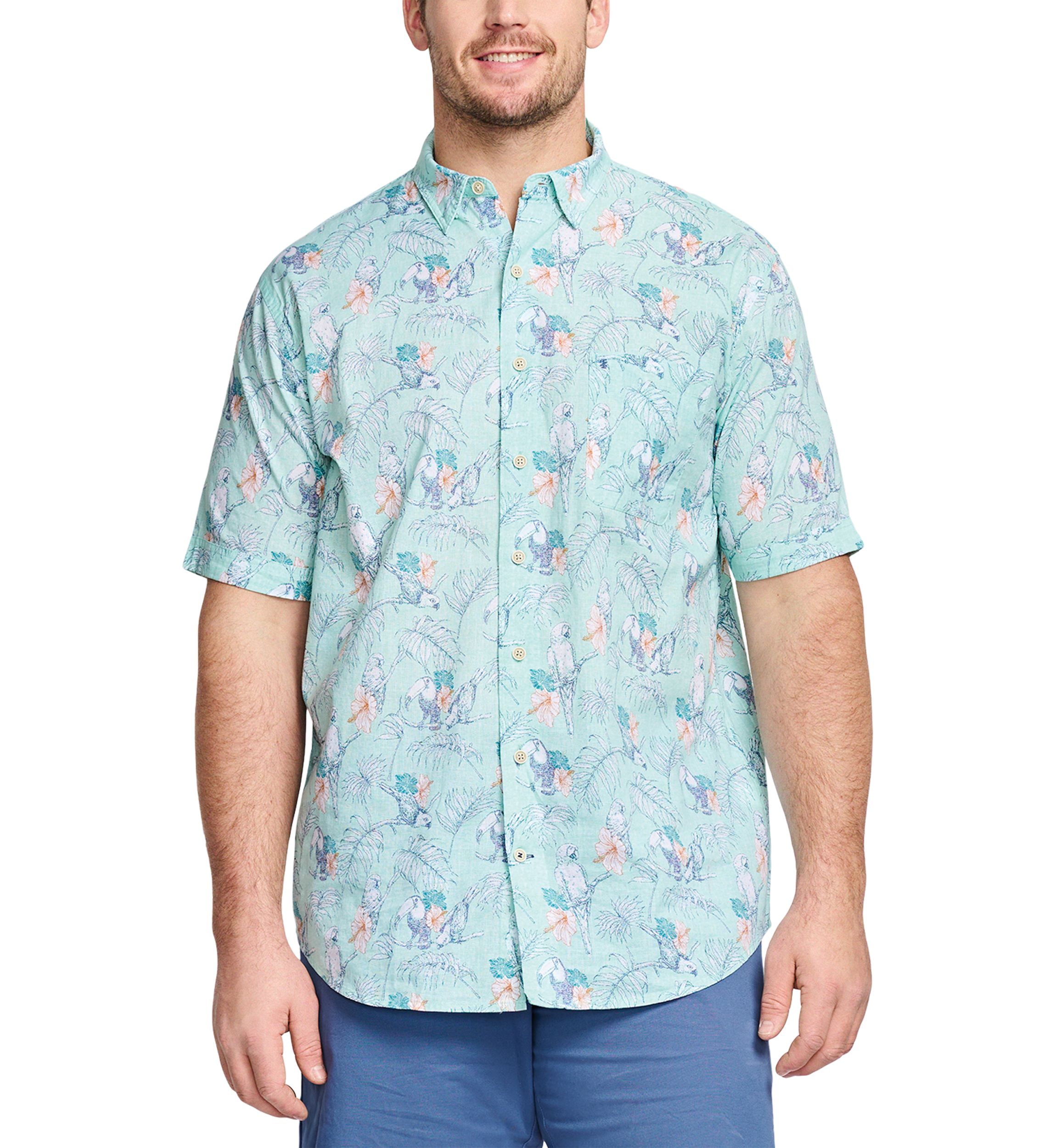 Big & Tall Dockside Chambray Short Sleeve Button Down Shirt