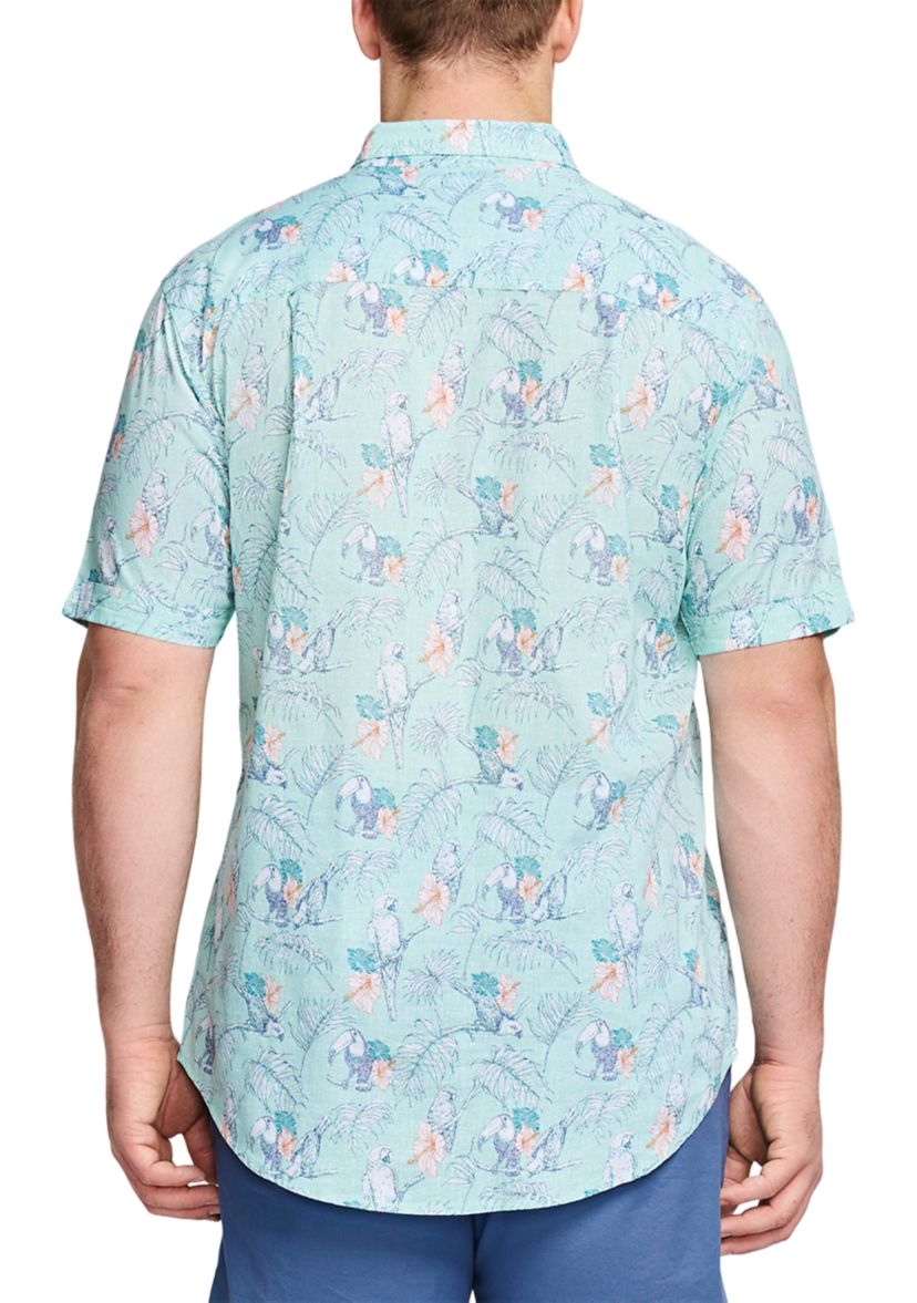 Big & Tall Dockside Chambray Short Sleeve Button Down Shirt