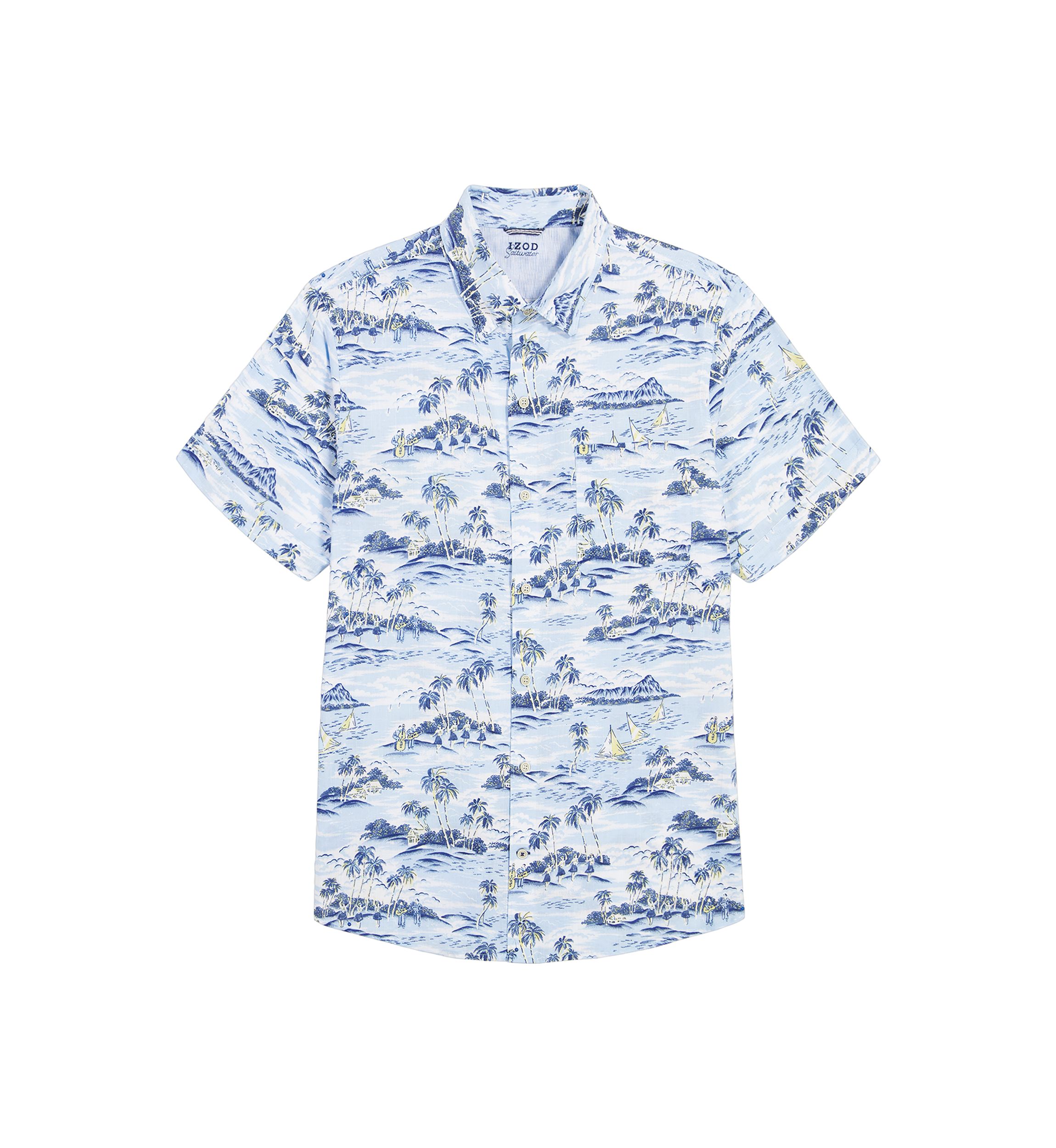 Big & Tall Dockside Chambray Short Sleeve Button Down Shirt