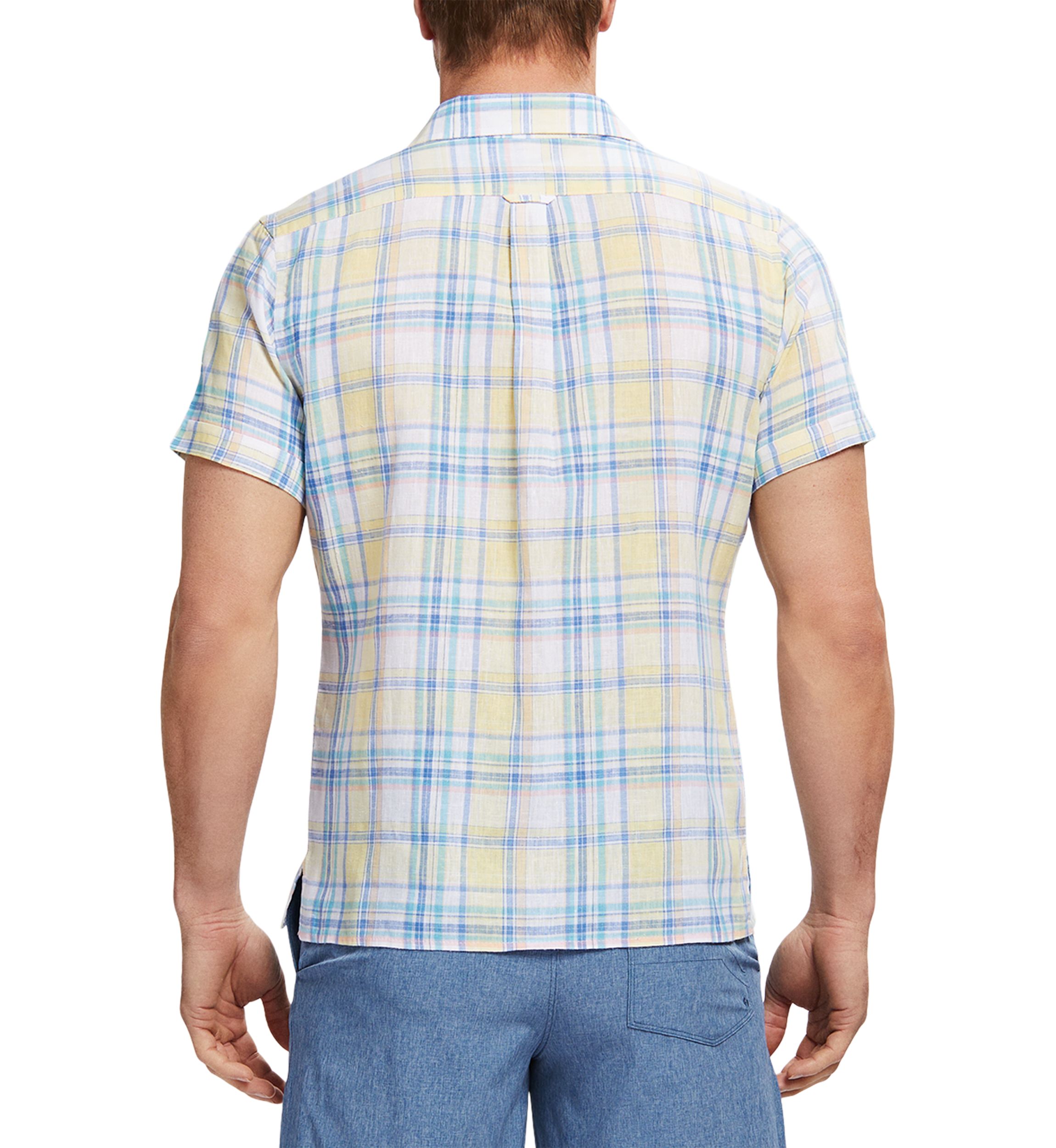 Short Sleeve Madras Button Down Shirt