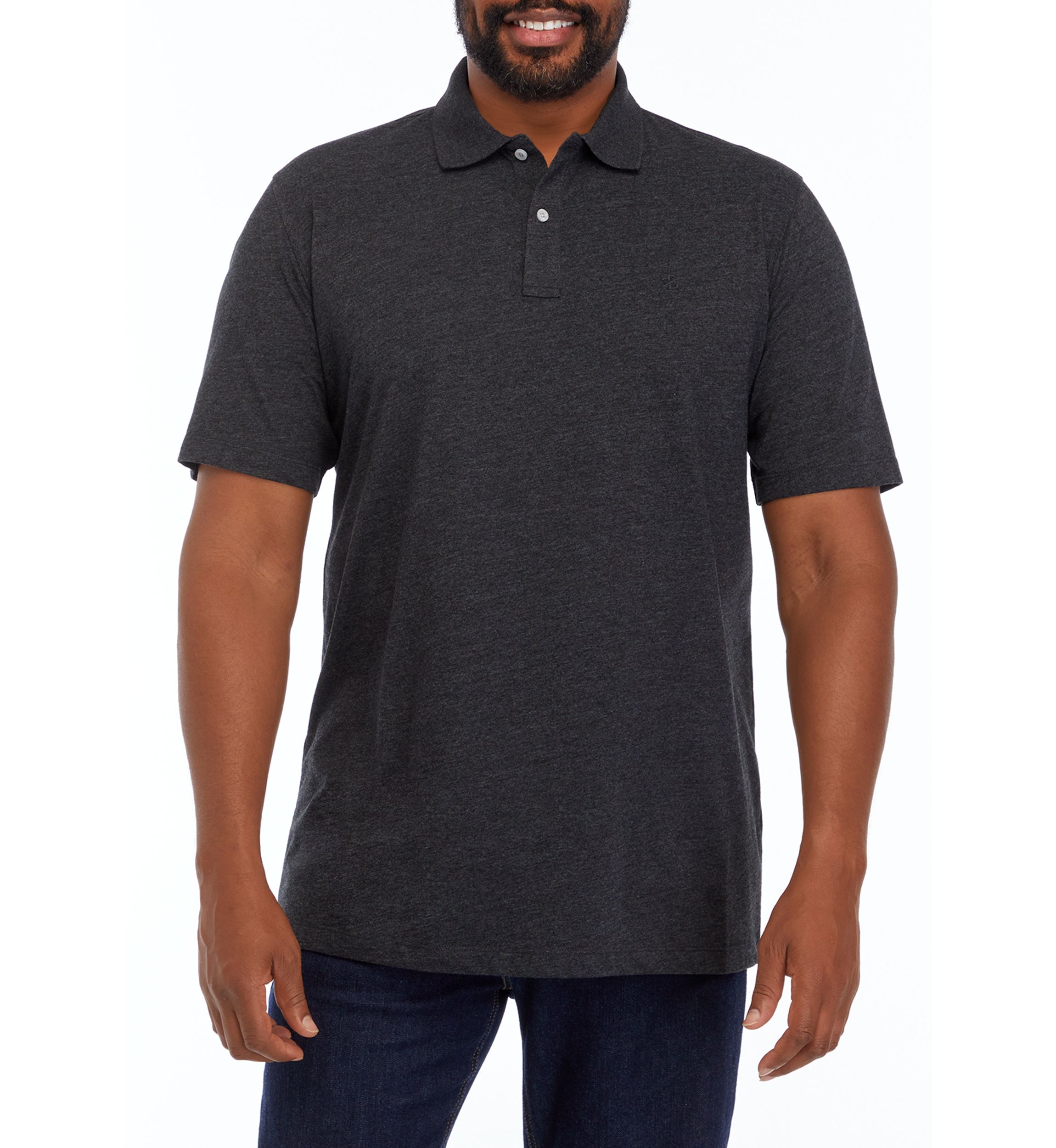 Big & Tall Short Sleeve Jersey Mélange Polo Shirt