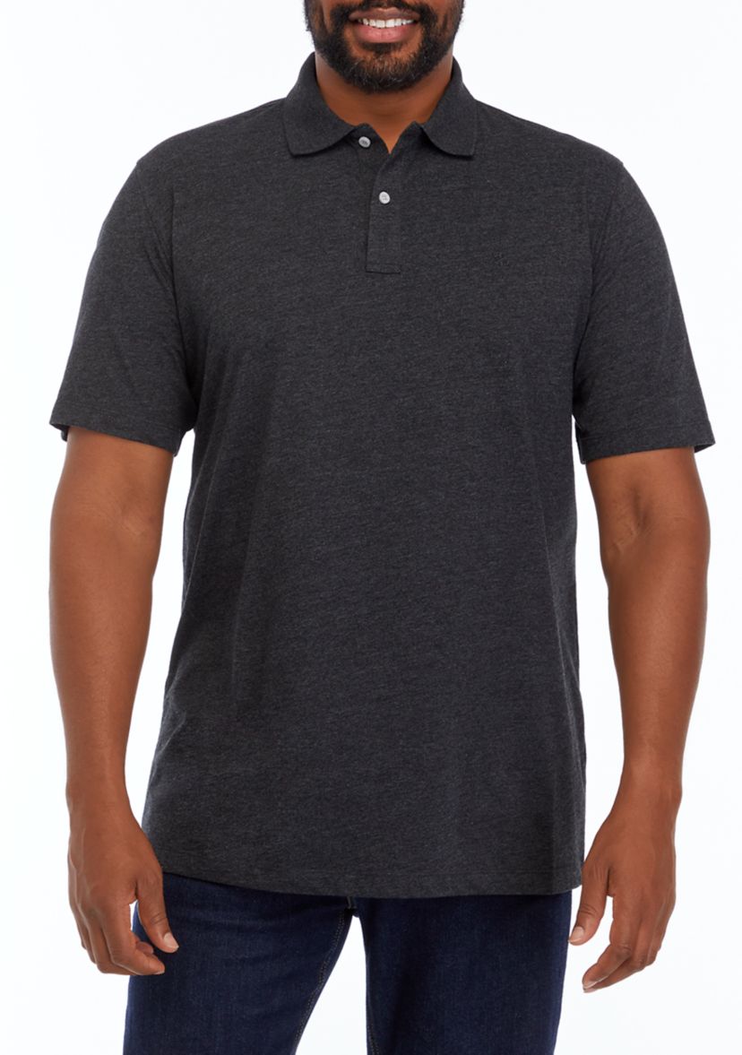 Big & Tall Short Sleeve Jersey Mélange Polo Shirt