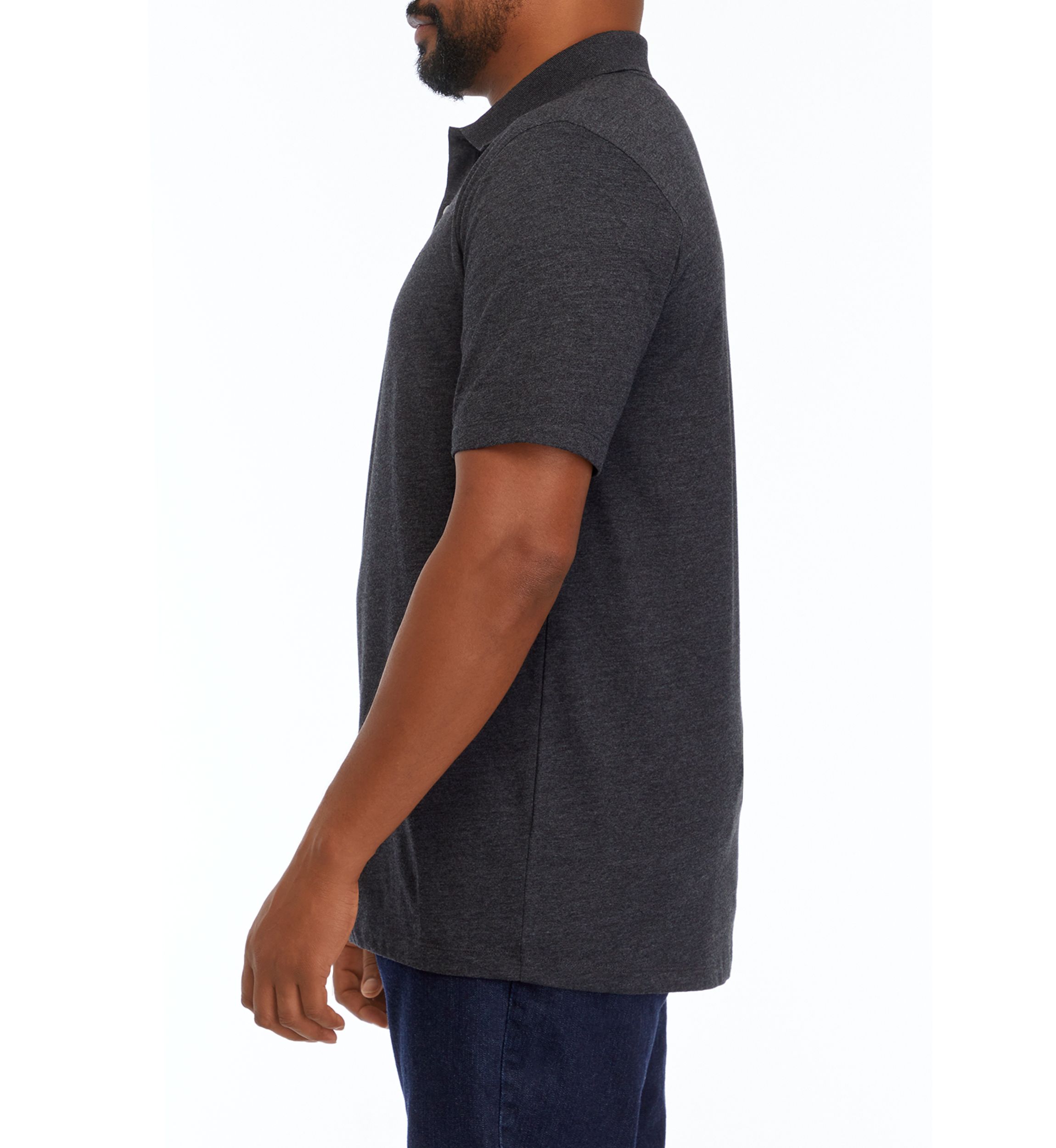Big & Tall Short Sleeve Jersey Mélange Polo Shirt
