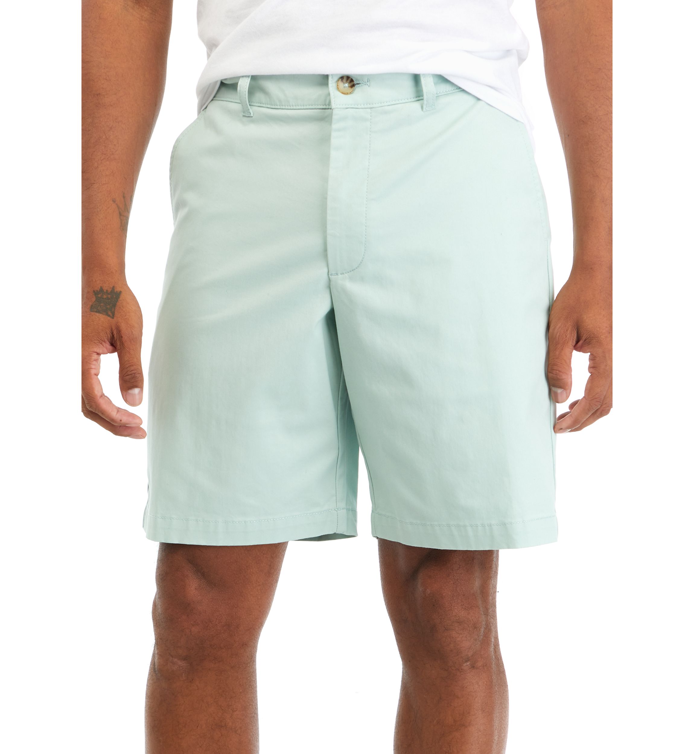 9.5" Flat Front Twill Shorts 