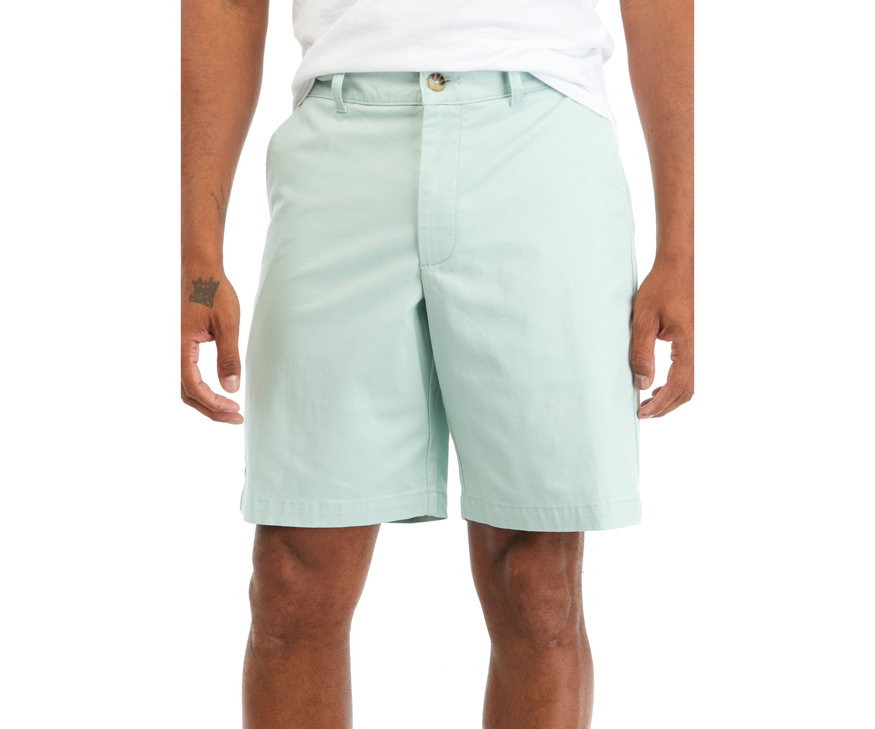 9.5" Flat Front Twill Shorts 