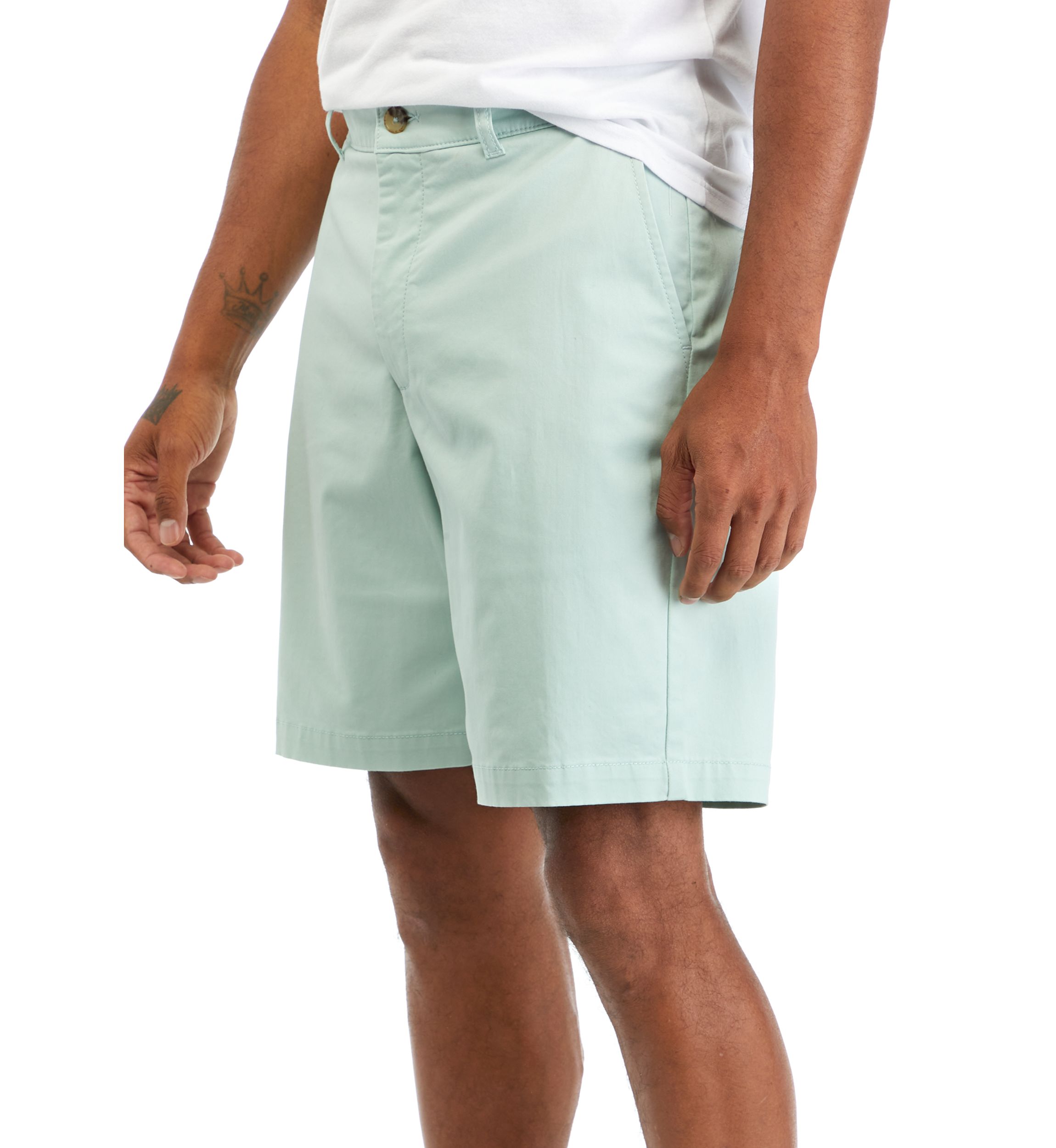 9.5" Flat Front Twill Shorts 