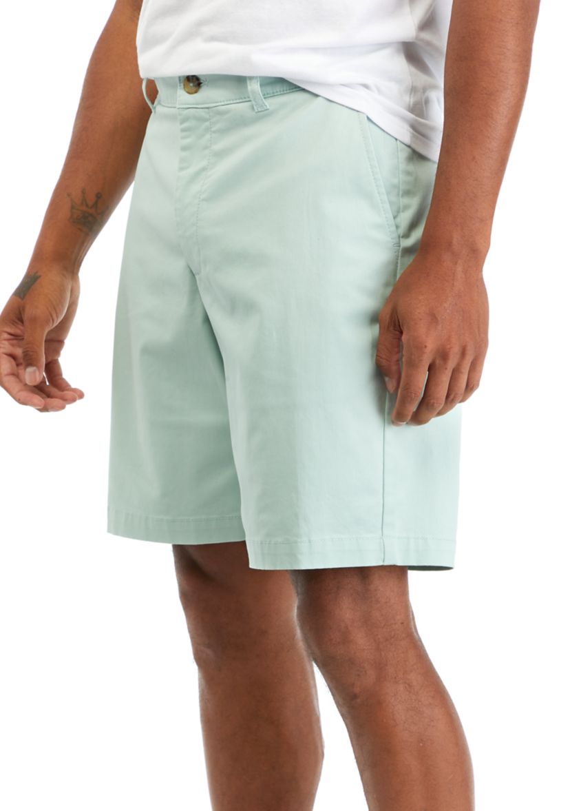 9.5" Flat Front Twill Shorts 