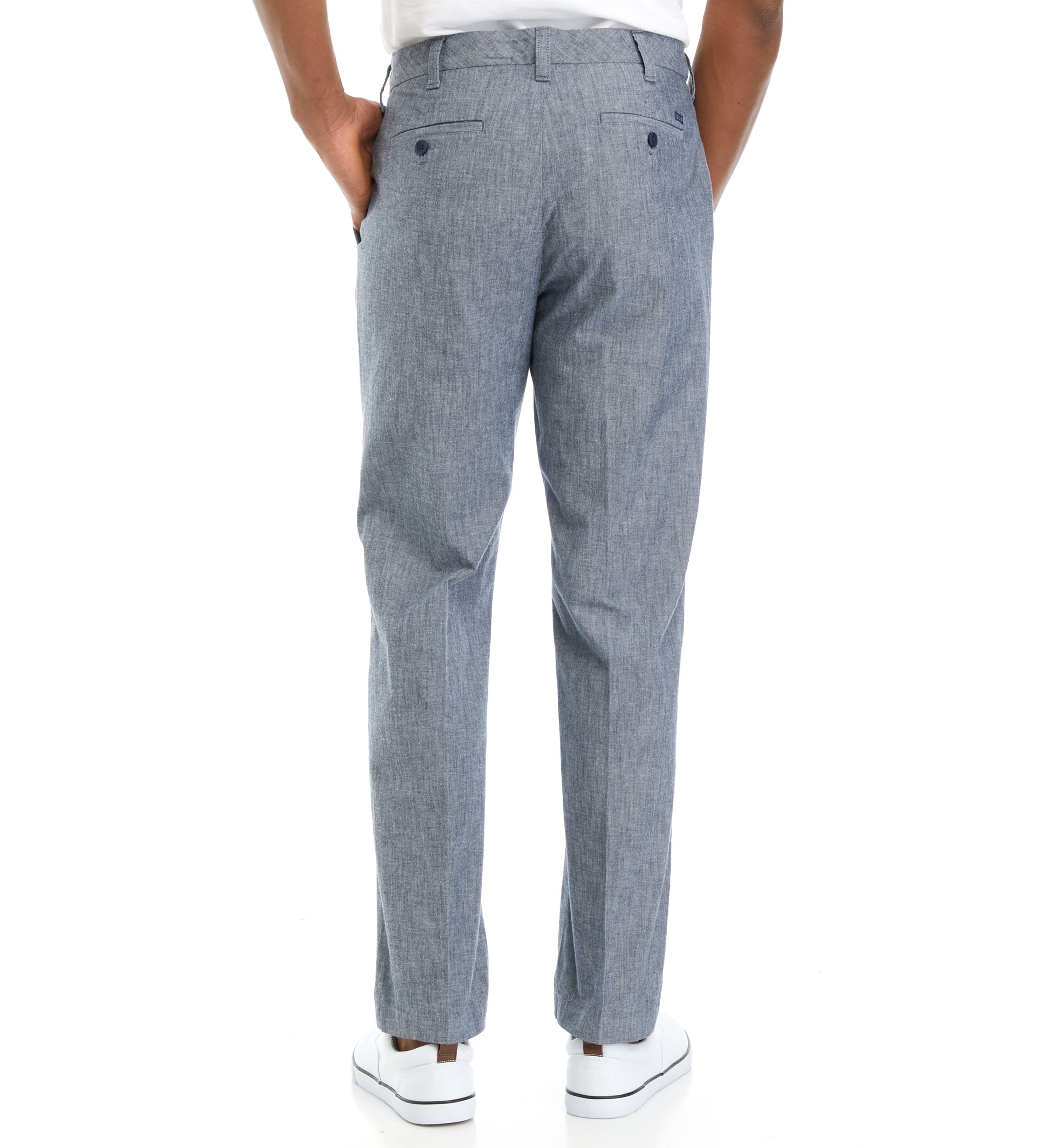 Flat Front Chambray Pants