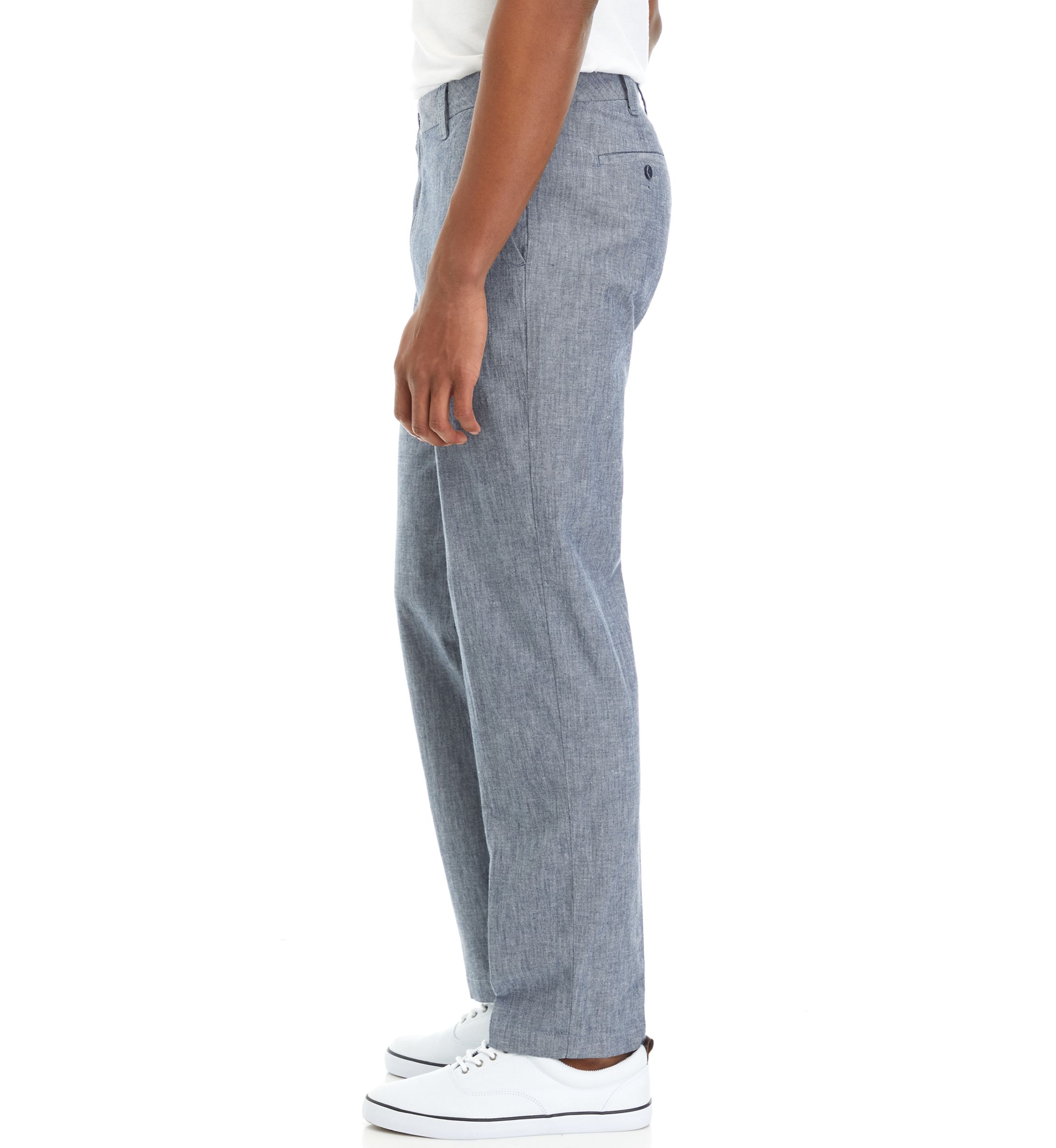 Flat Front Chambray Pants