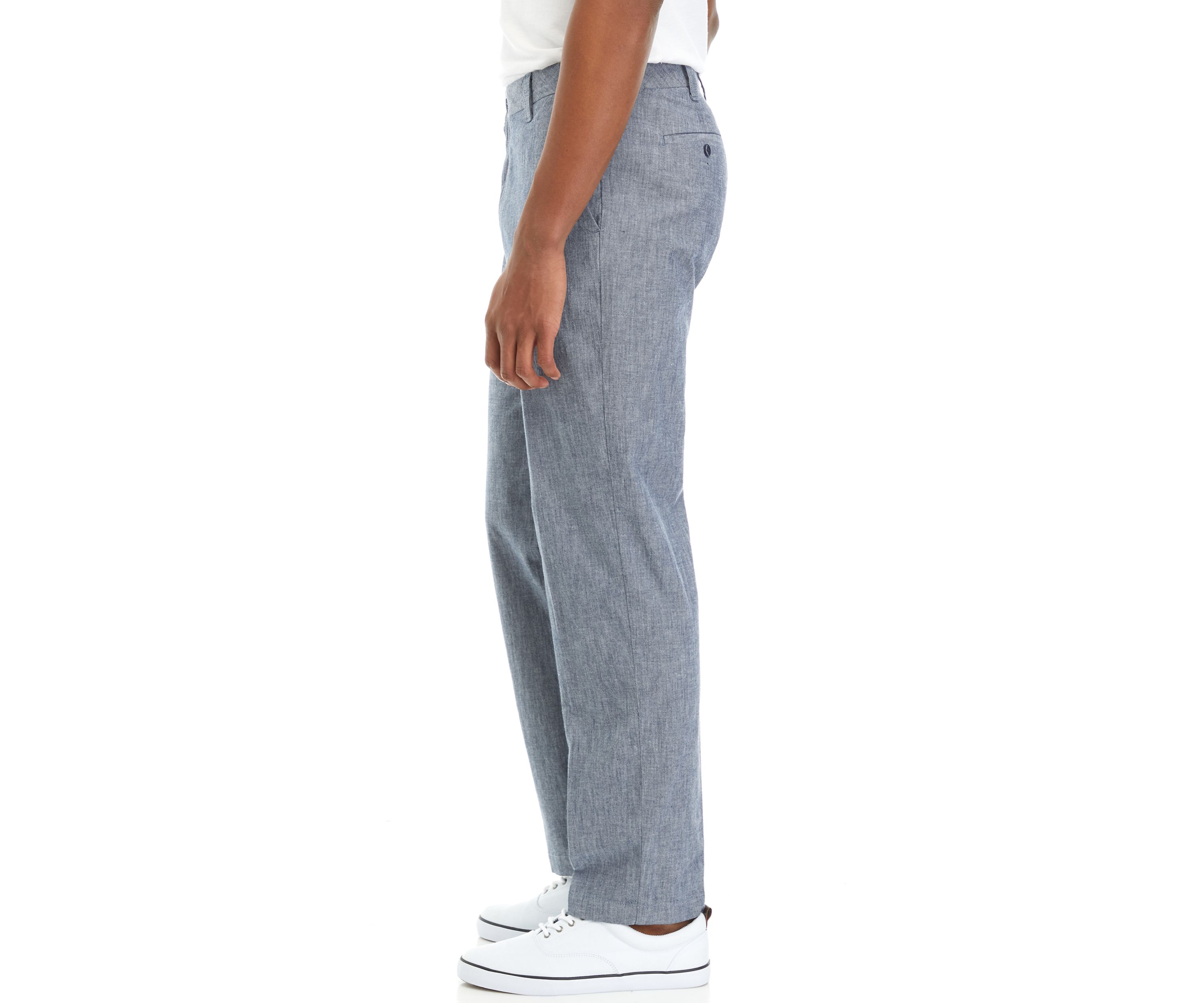 Flat Front Chambray Pants