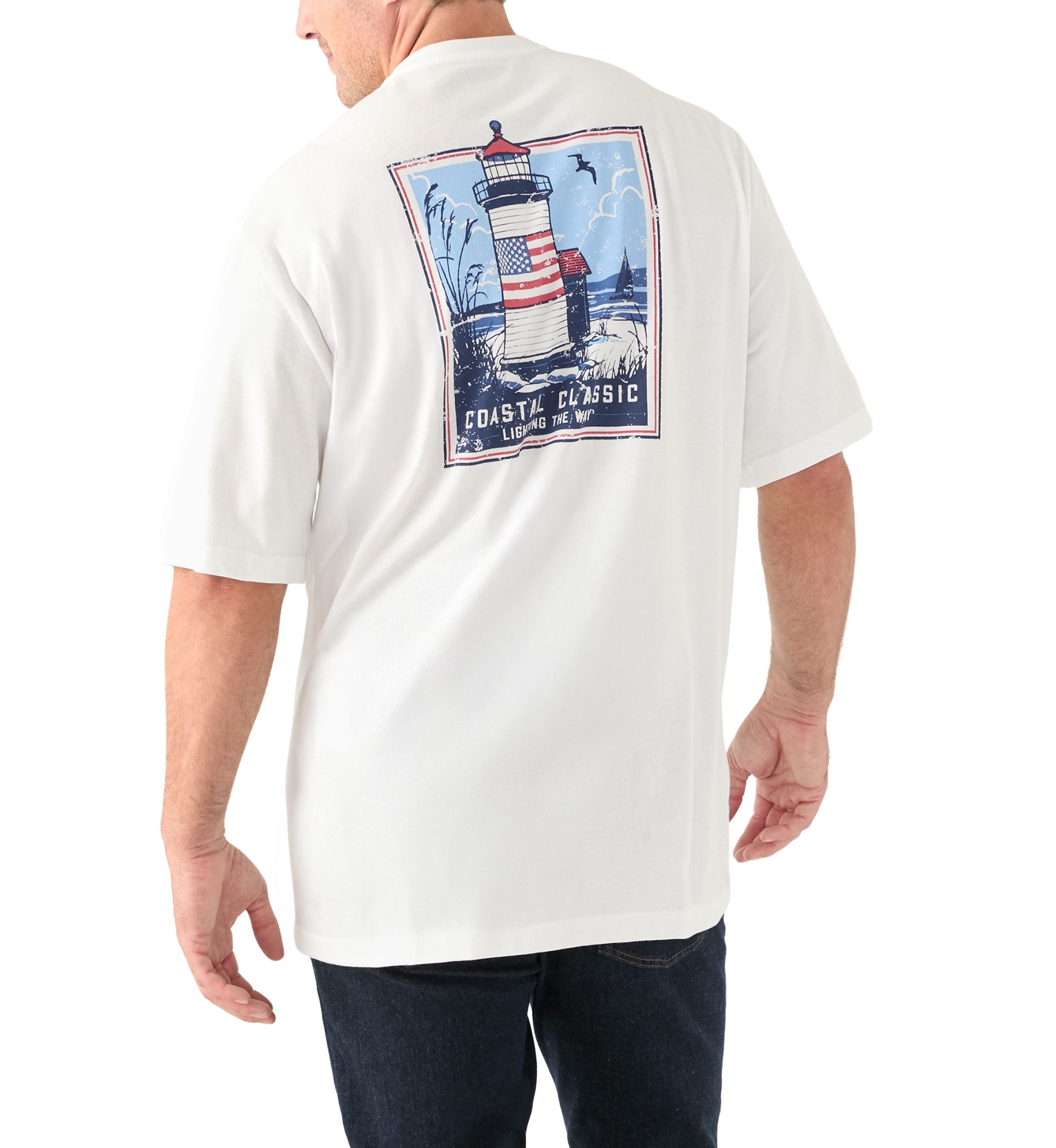 Big & Tall Short Sleeve Coastal Classic Lighthouse Graphic T-Shirt