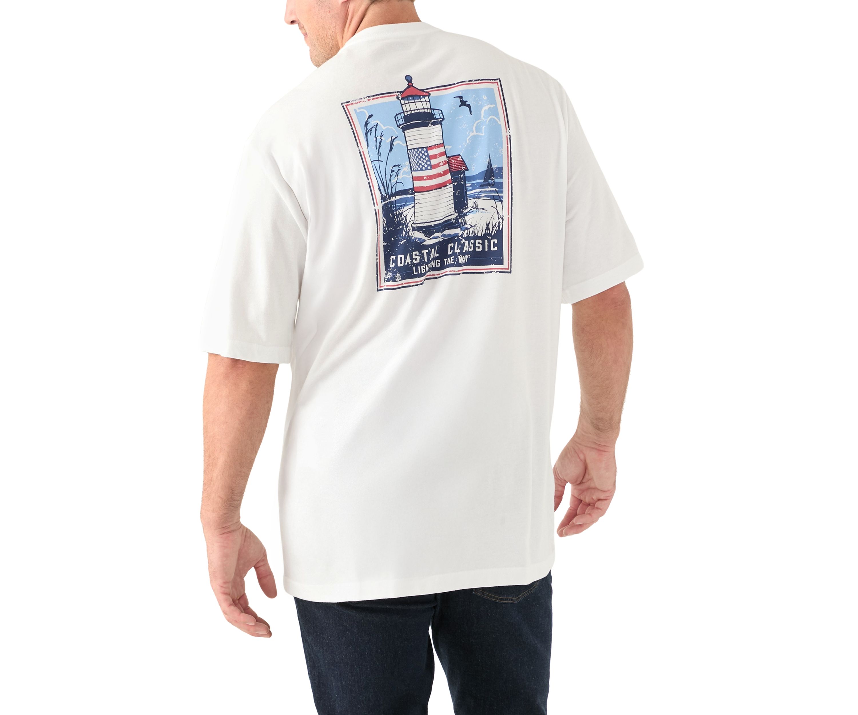 Big & Tall Short Sleeve Coastal Classic Lighthouse Graphic T-Shirt