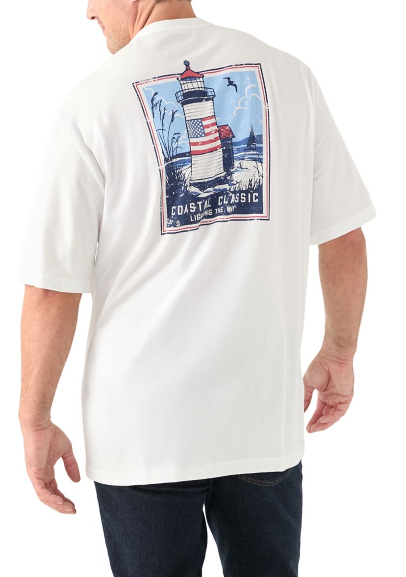 Big & Tall Short Sleeve Coastal Classic Lighthouse Graphic T-Shirt