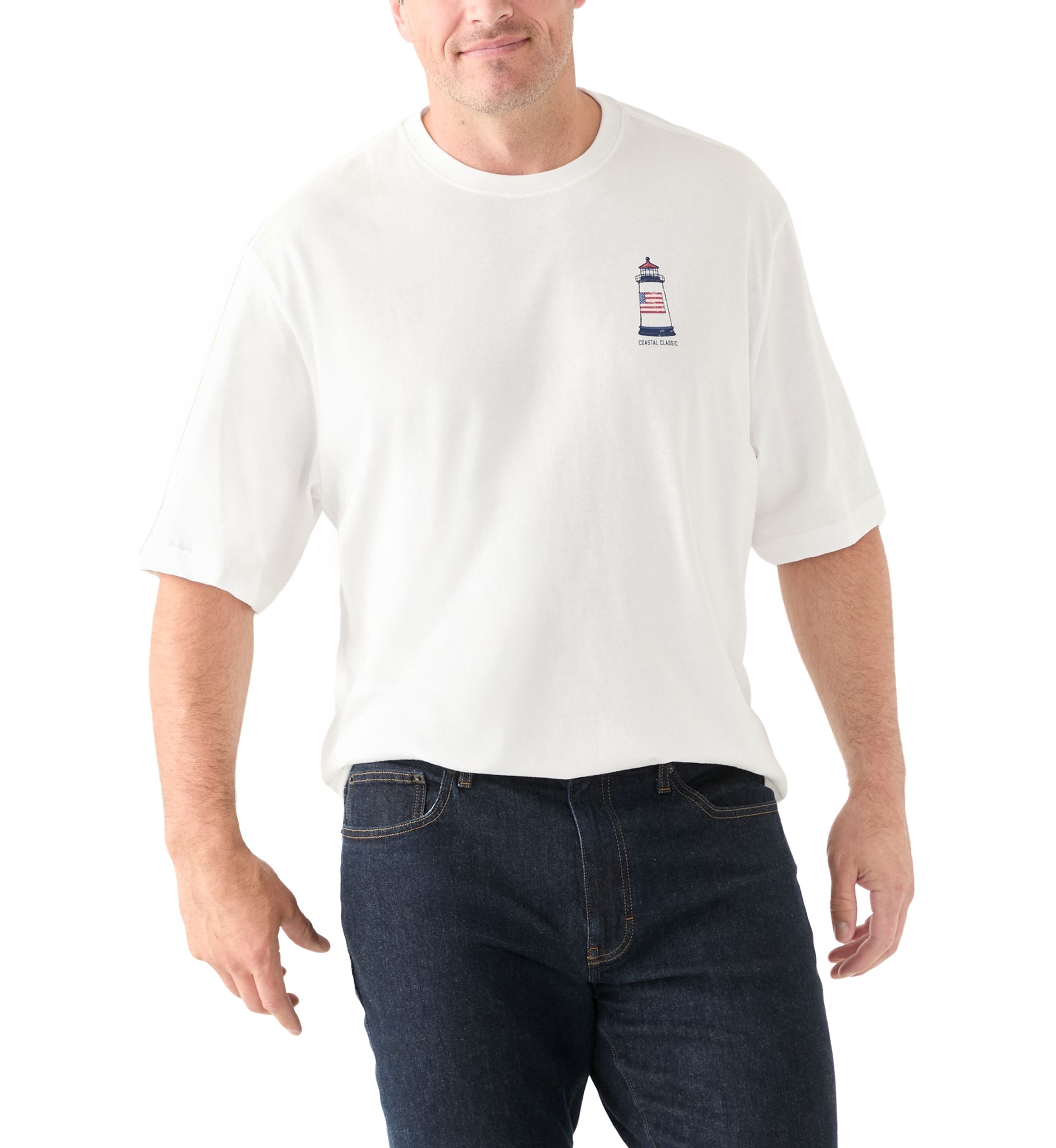 Big & Tall Short Sleeve Coastal Classic Lighthouse Graphic T-Shirt