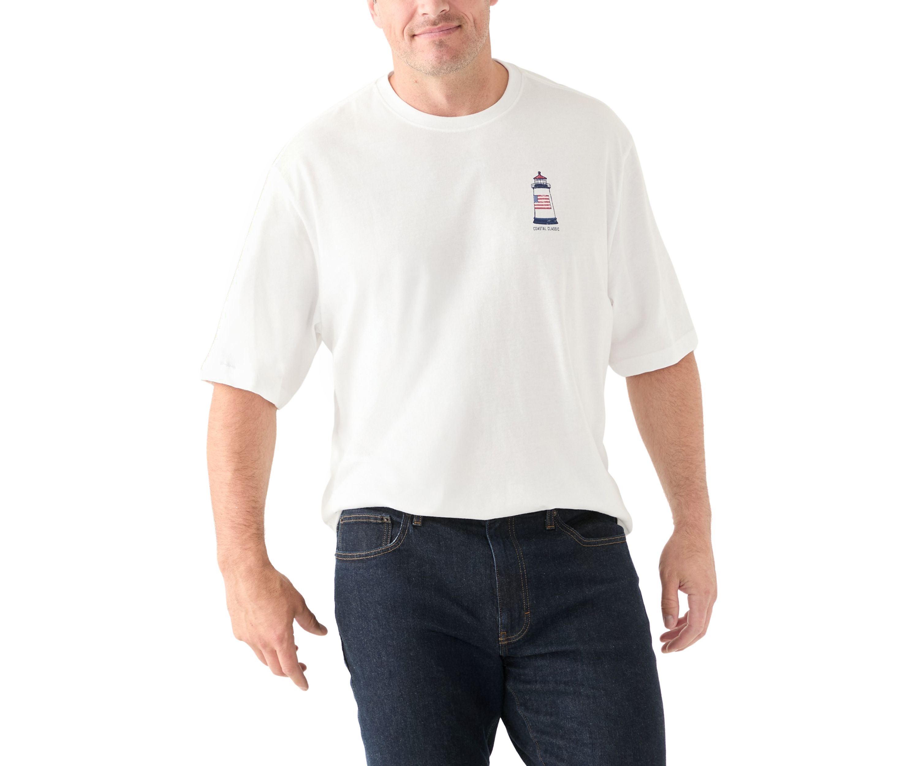 Big & Tall Short Sleeve Coastal Classic Lighthouse Graphic T-Shirt