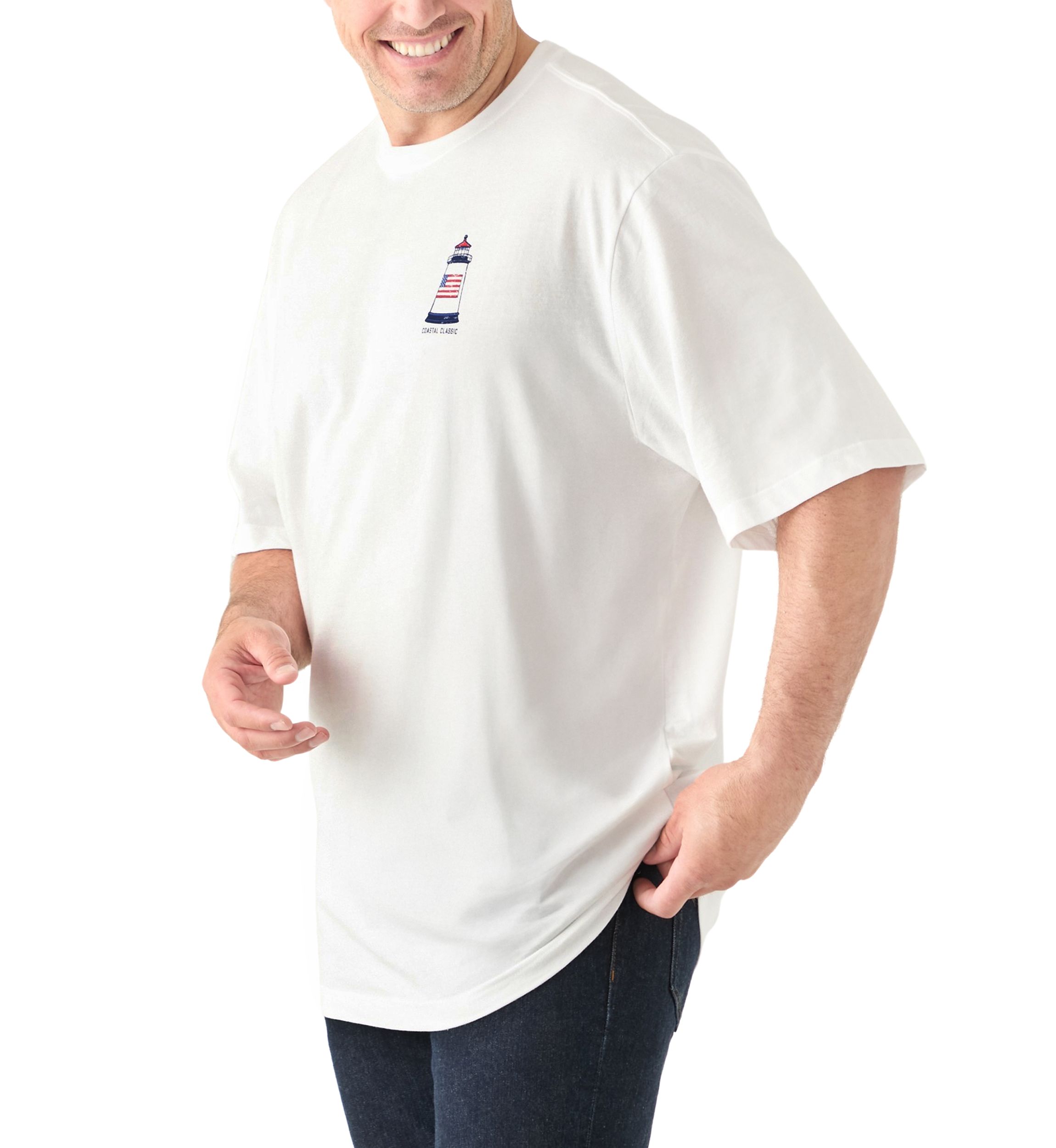 Big & Tall Short Sleeve Coastal Classic Lighthouse Graphic T-Shirt