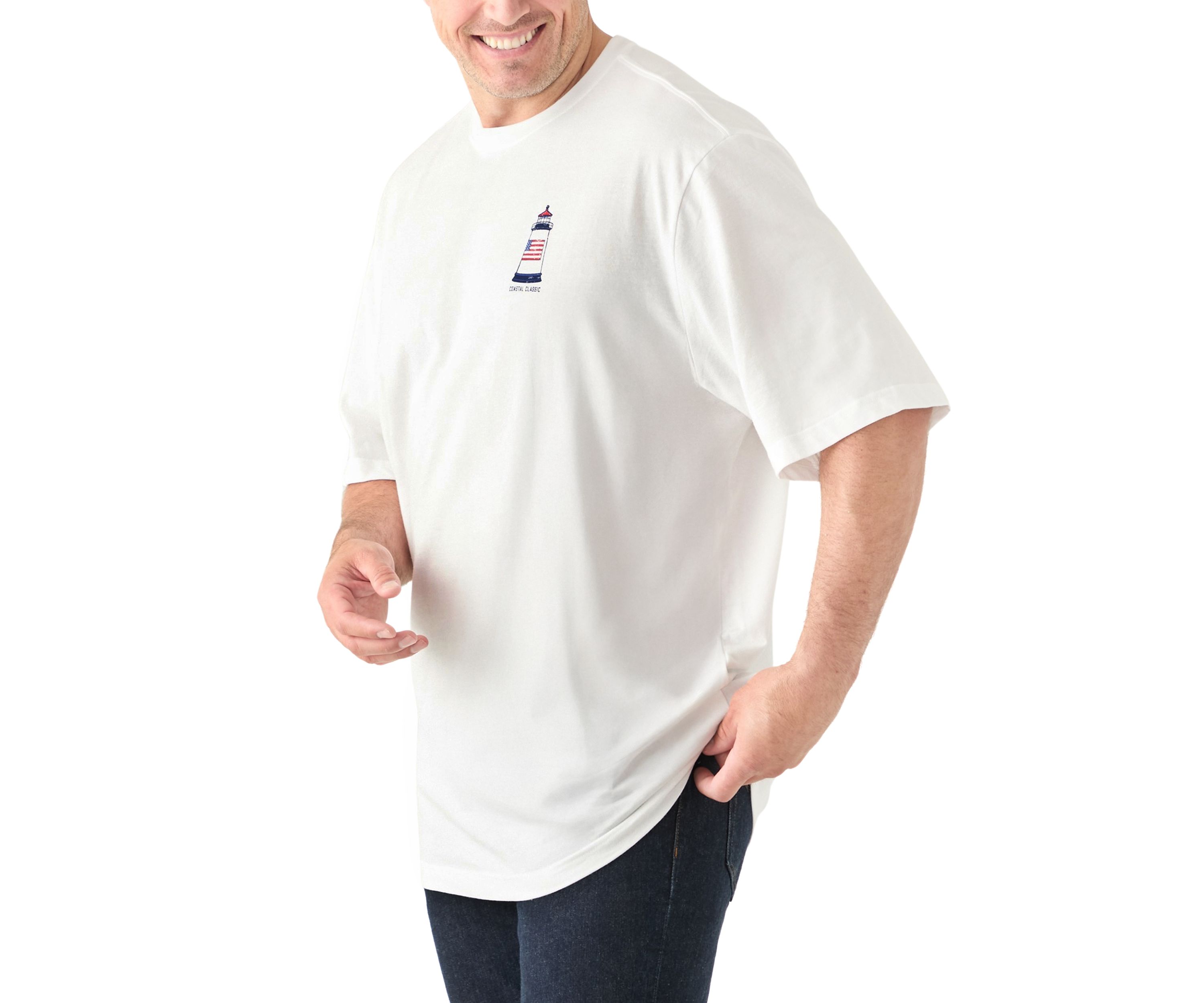 Big & Tall Short Sleeve Coastal Classic Lighthouse Graphic T-Shirt