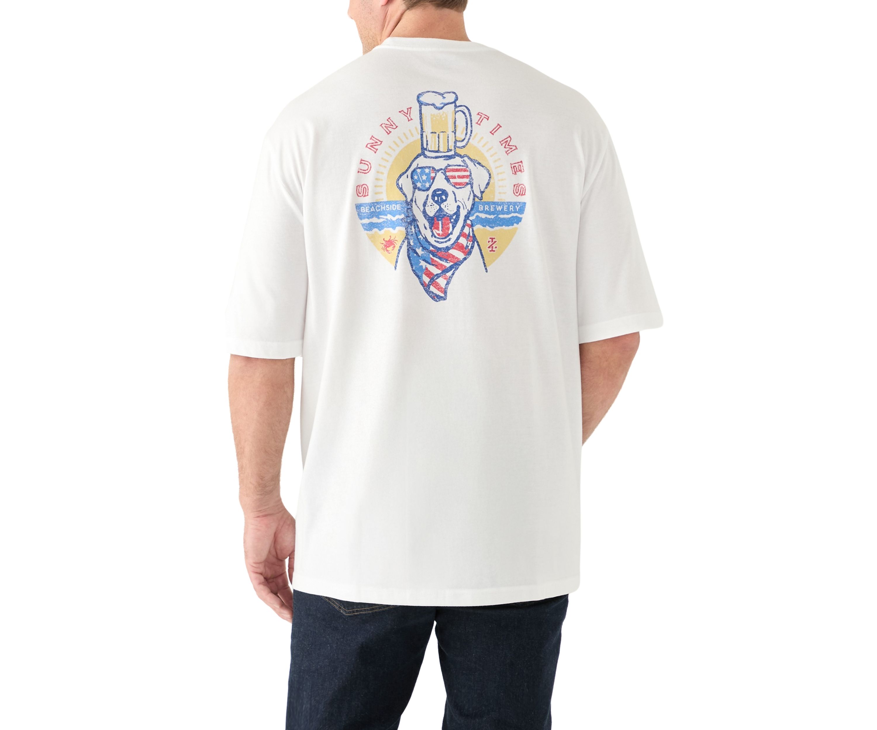 Big & Tall Short Sleeve Sunny Times Dog Graphic T-Shirt