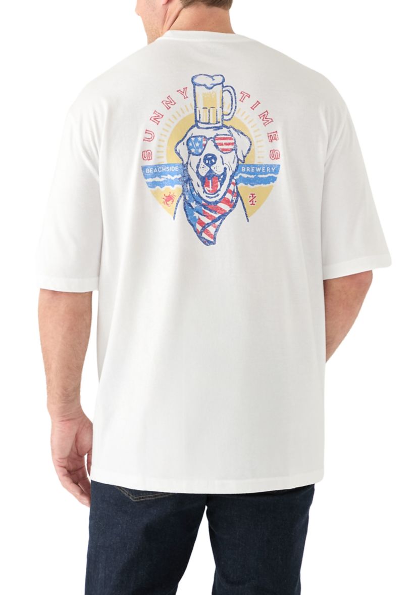 Big & Tall Short Sleeve Sunny Times Dog Graphic T-Shirt