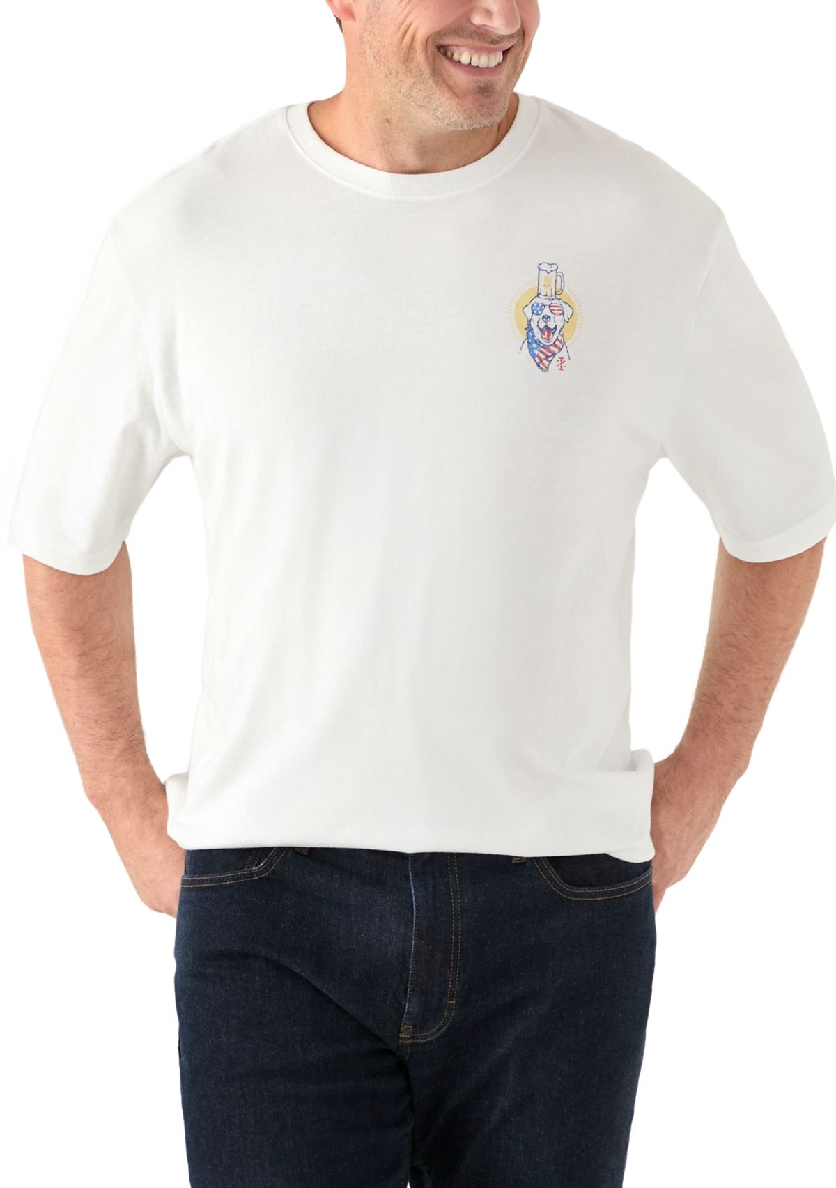Big & Tall Short Sleeve Sunny Times Dog Graphic T-Shirt