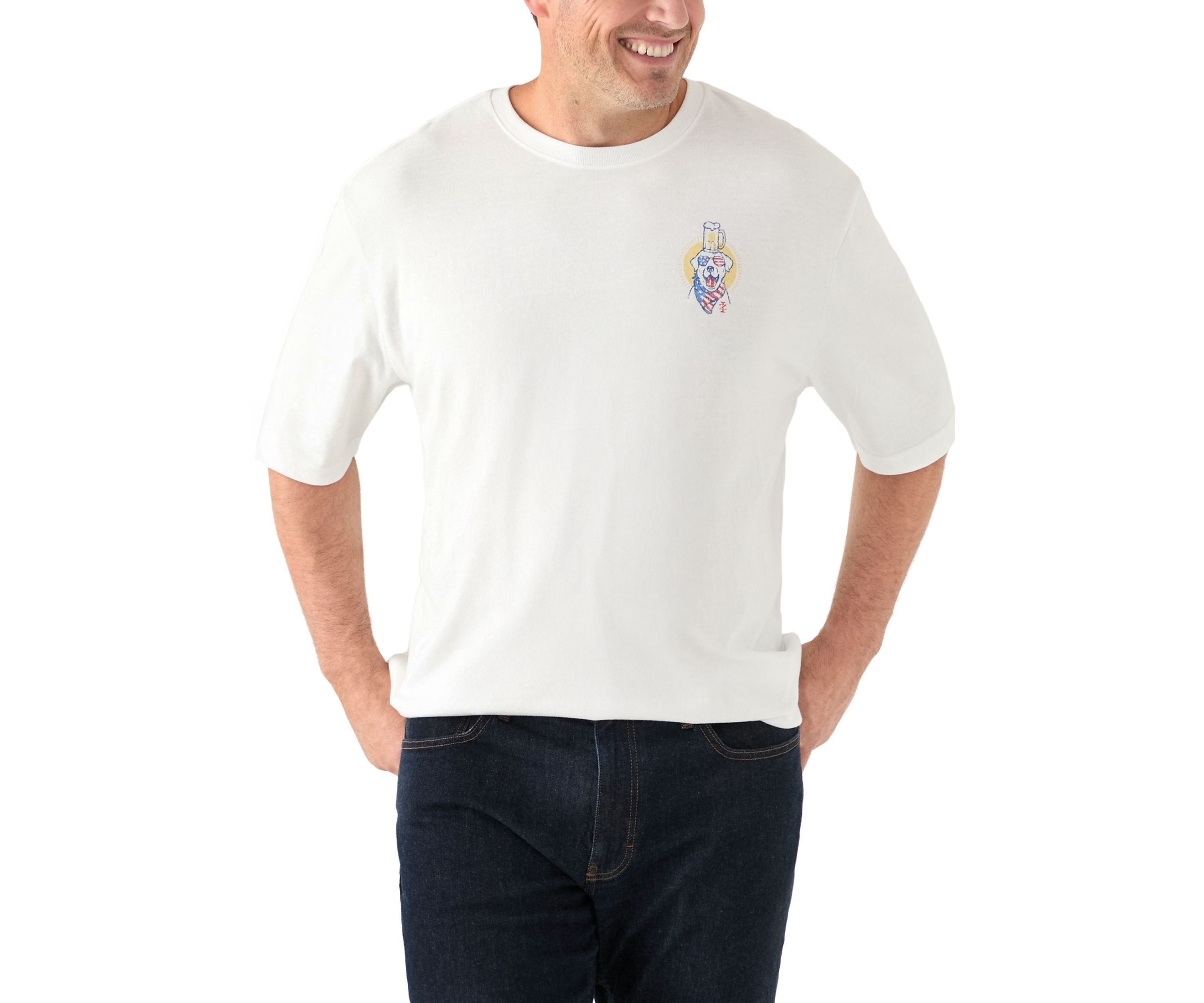 Big & Tall Short Sleeve Sunny Times Dog Graphic T-Shirt