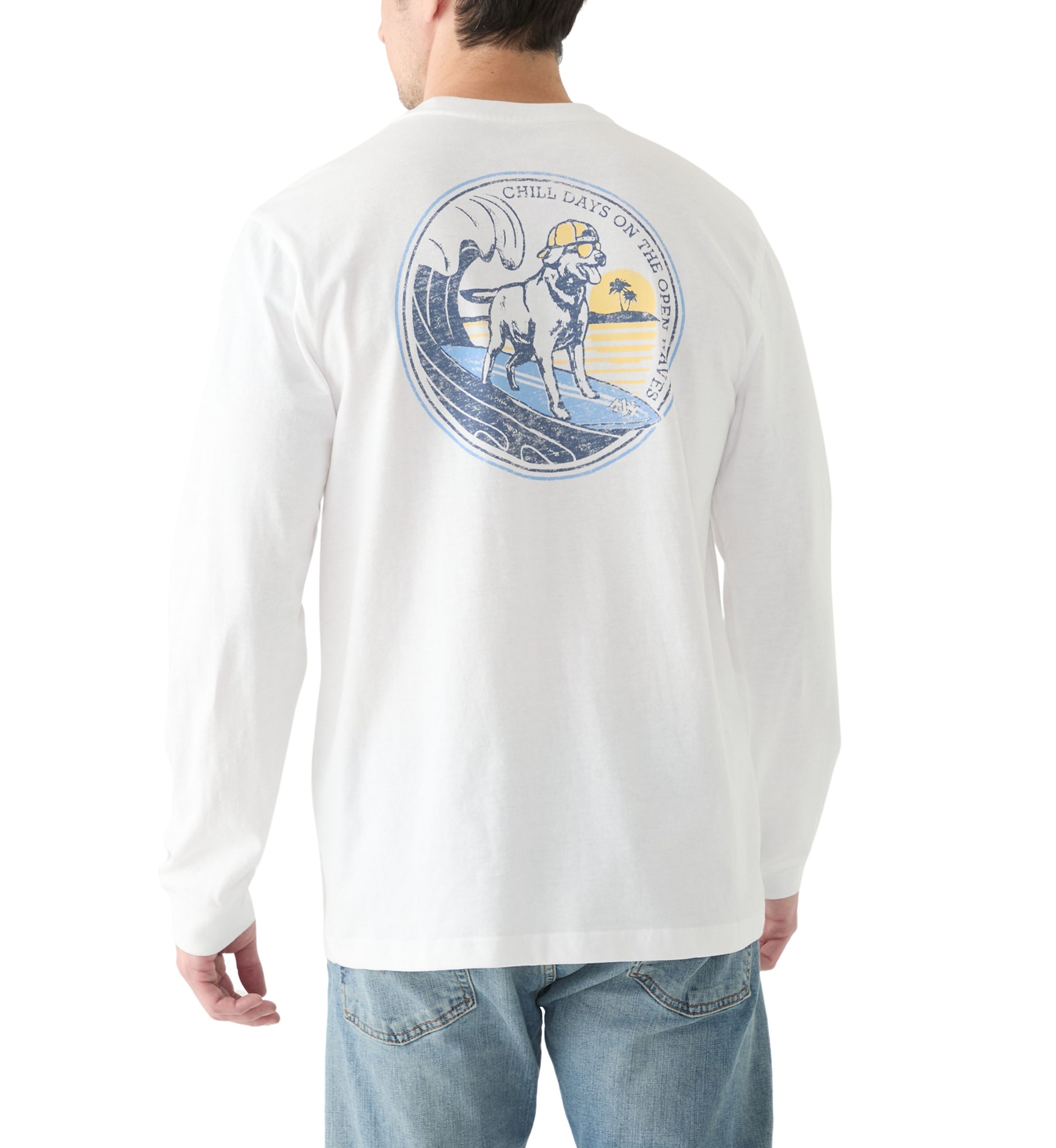 Long Sleeve Soft Washed Graphic Crew Neck T-Shirt 