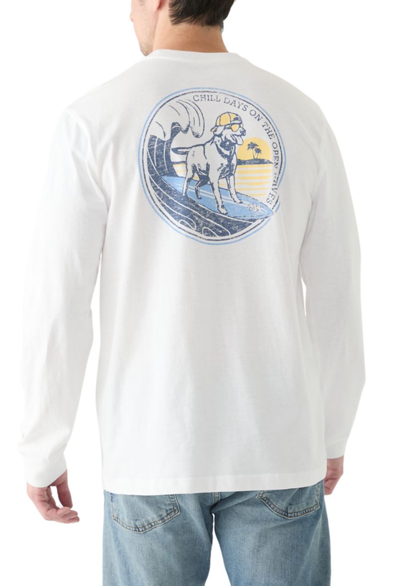 Long Sleeve Soft Washed Graphic Crew Neck T-Shirt 