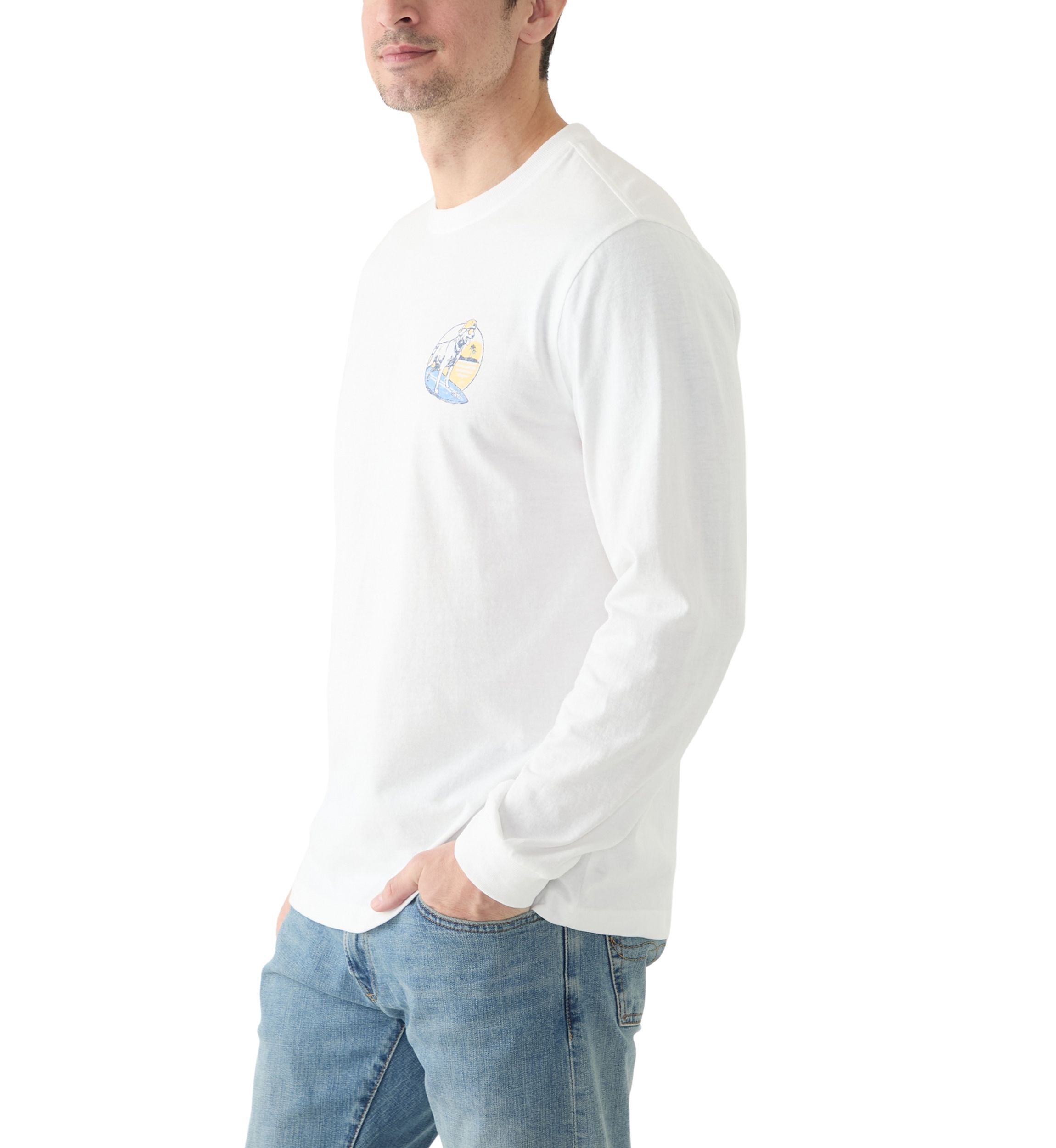 Long Sleeve Soft Washed Graphic Crew Neck T-Shirt 