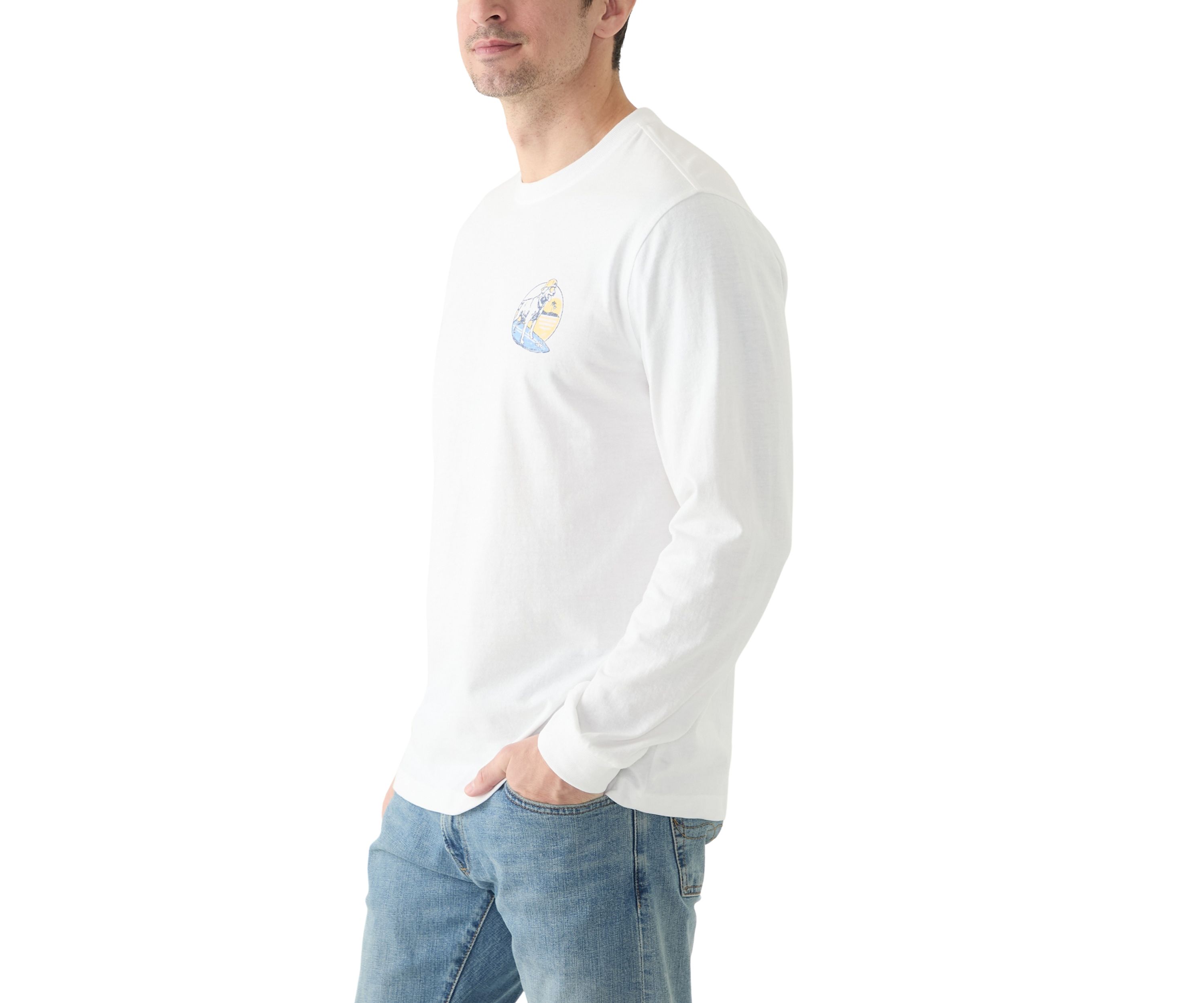 Long Sleeve Soft Washed Graphic Crew Neck T-Shirt 