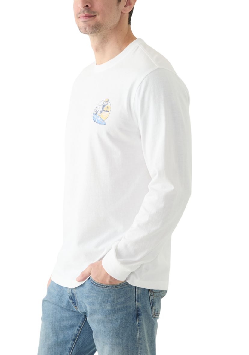 Long Sleeve Soft Washed Graphic Crew Neck T-Shirt 