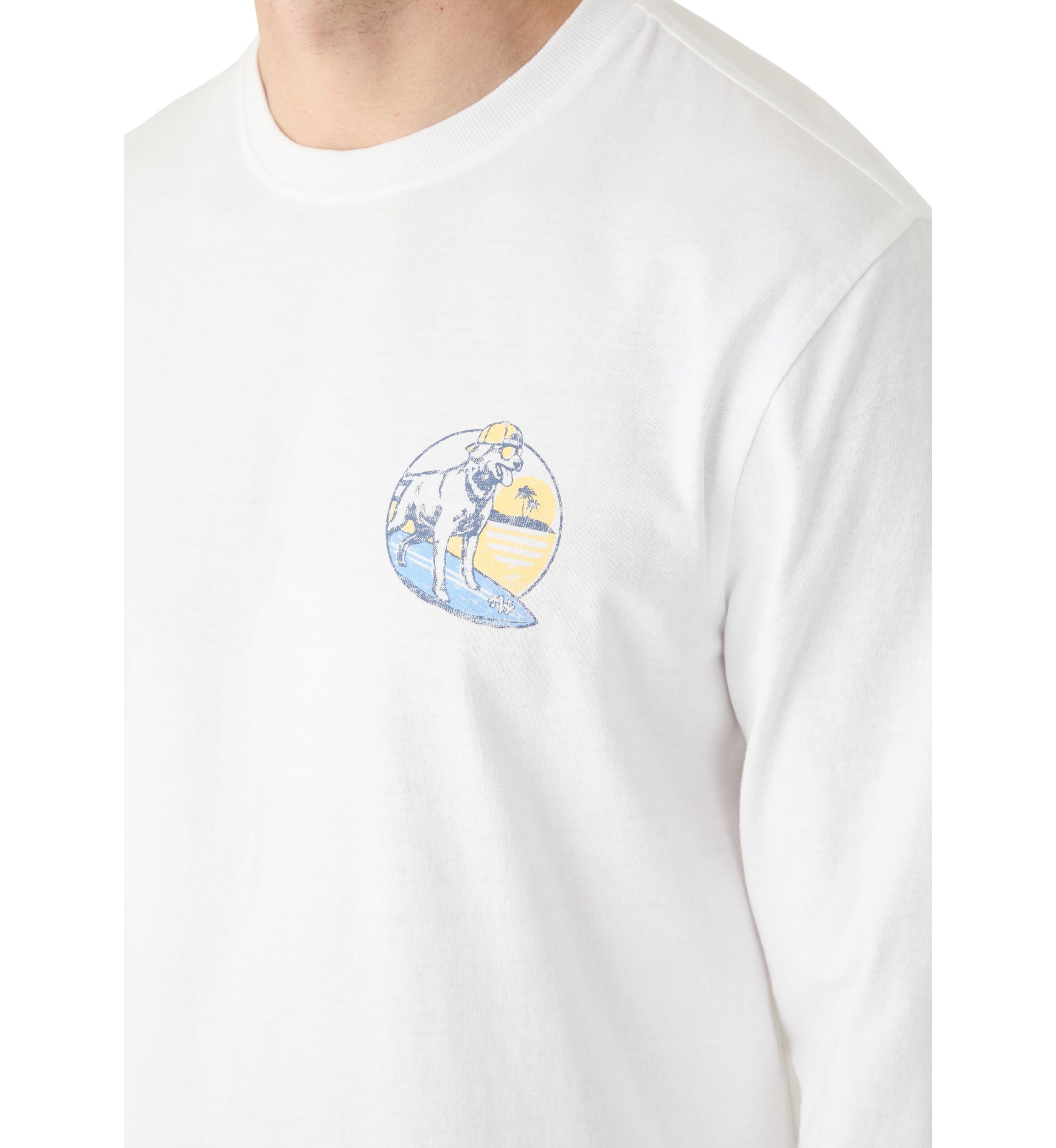 Long Sleeve Soft Washed Graphic Crew Neck T-Shirt 