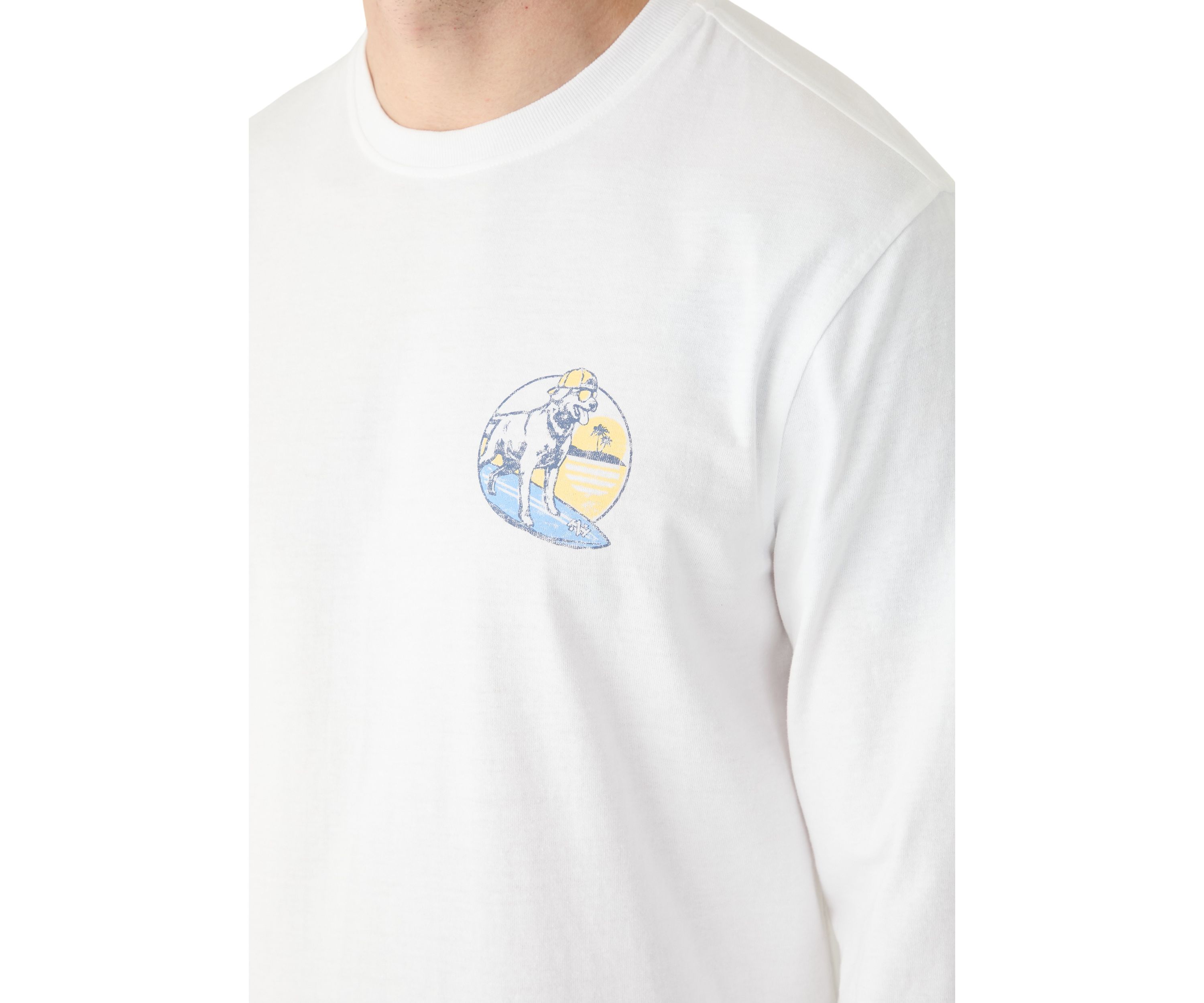 Long Sleeve Soft Washed Graphic Crew Neck T-Shirt 