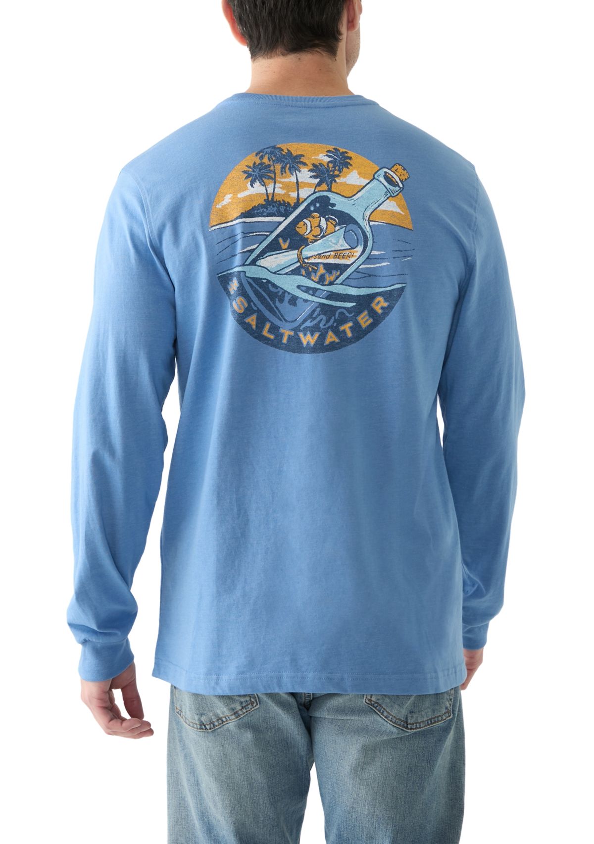 Long Sleeve Soft Wash Graphic Crew T-Shirt 