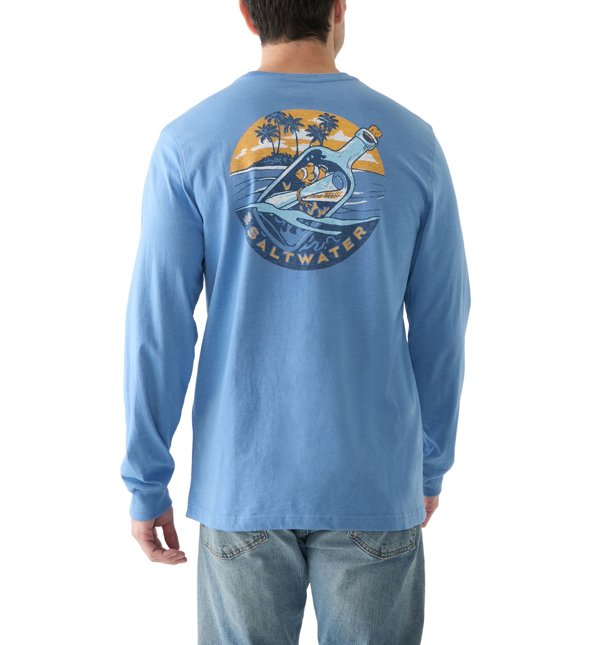 Long Sleeve Soft Wash Graphic Crew T-Shirt 