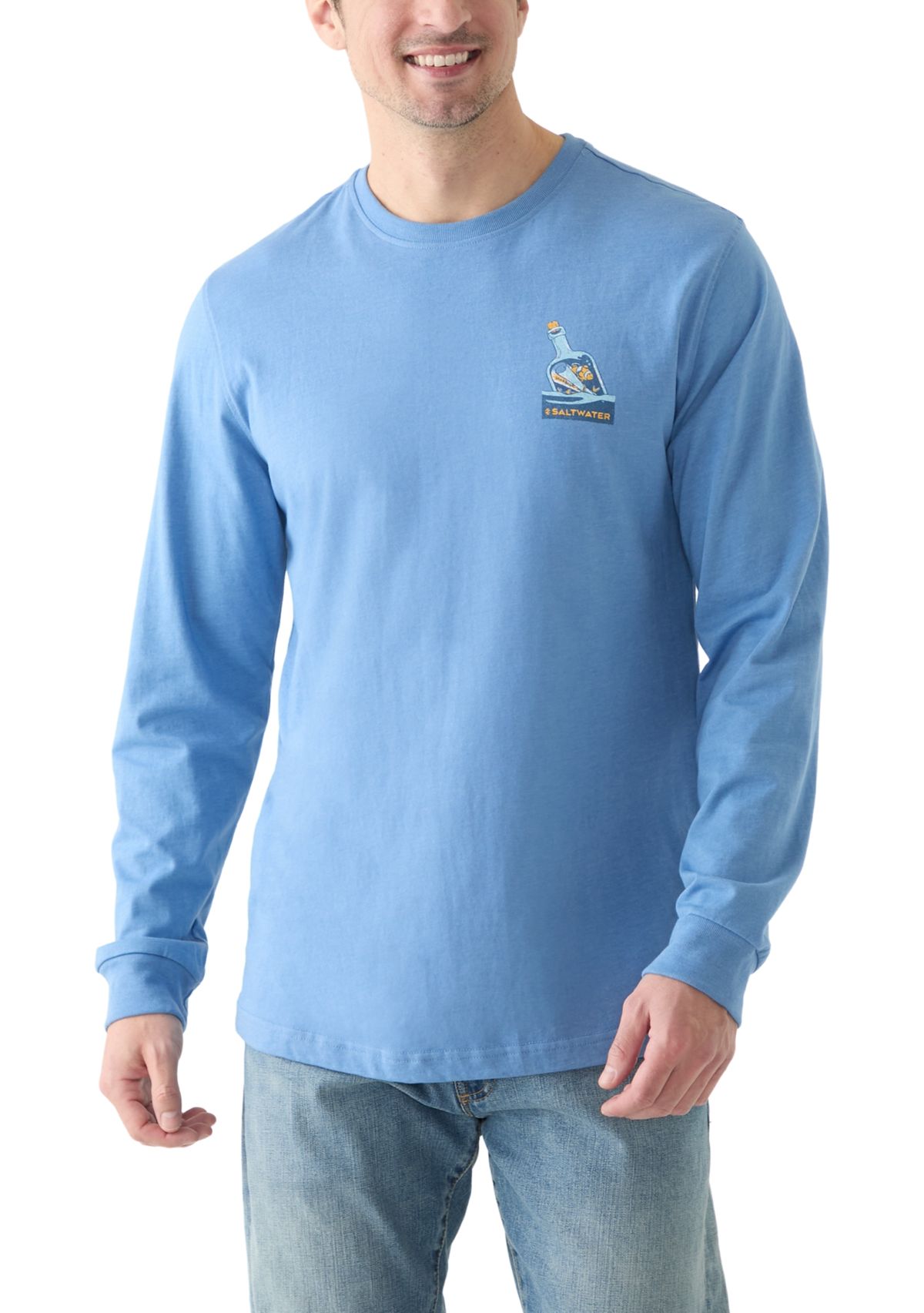 Long Sleeve Soft Wash Graphic Crew T-Shirt 