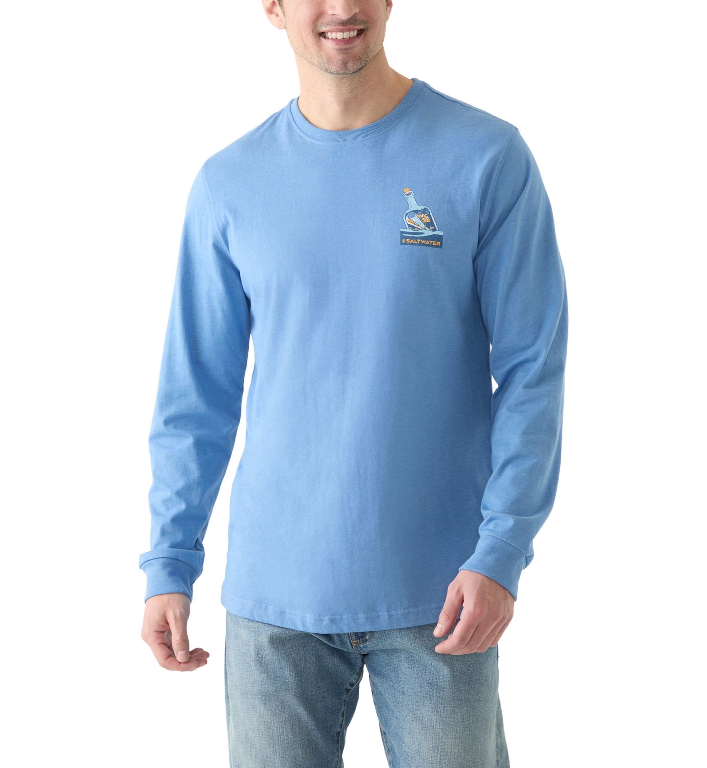 Long Sleeve Soft Wash Graphic Crew T-Shirt 