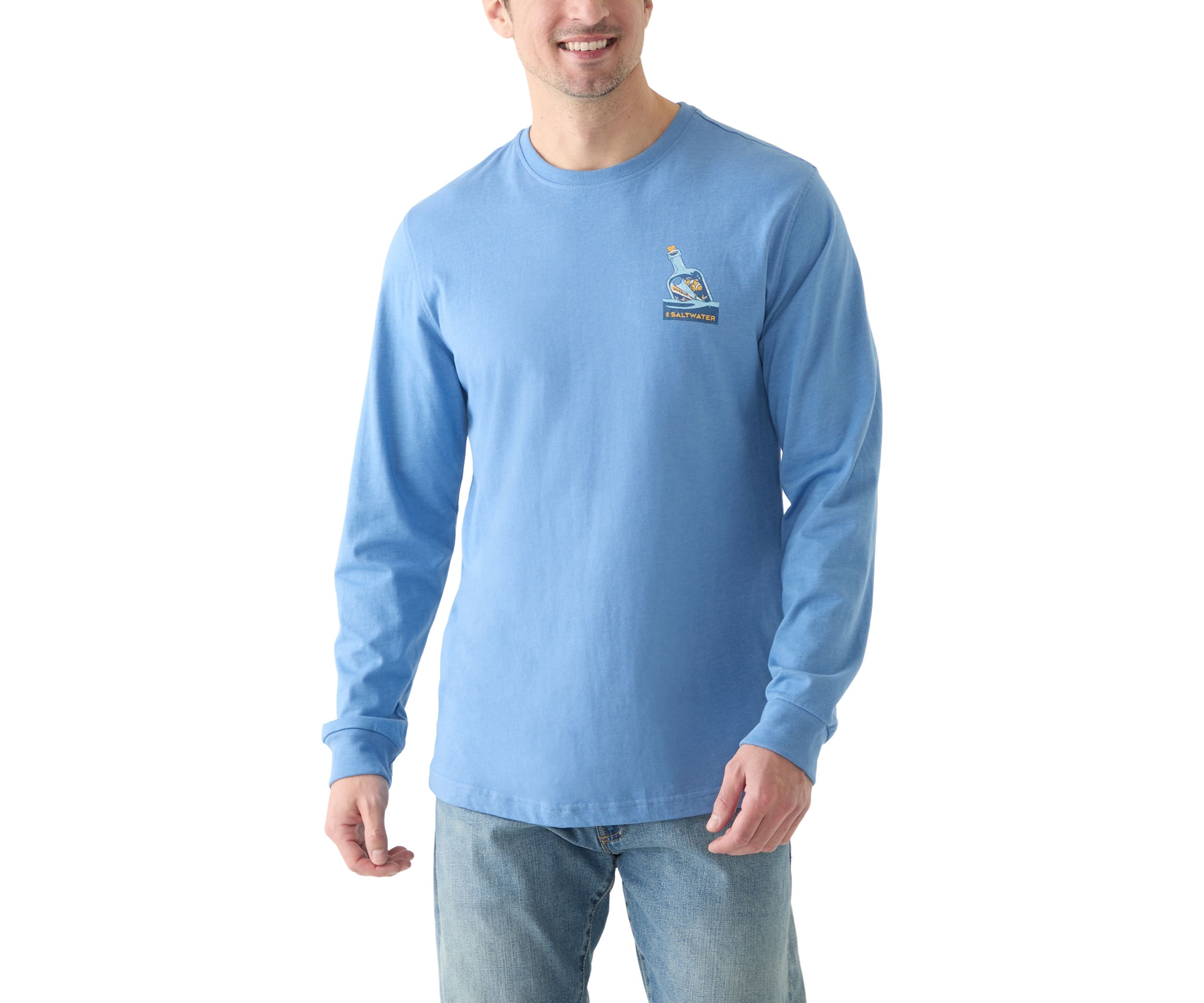 Long Sleeve Soft Wash Graphic Crew T-Shirt 