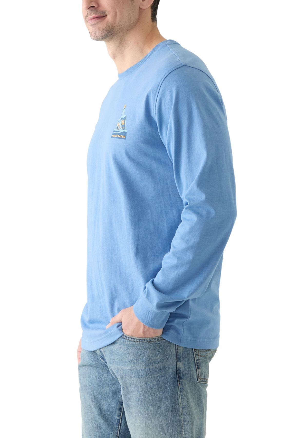 Long Sleeve Soft Wash Graphic Crew T-Shirt 
