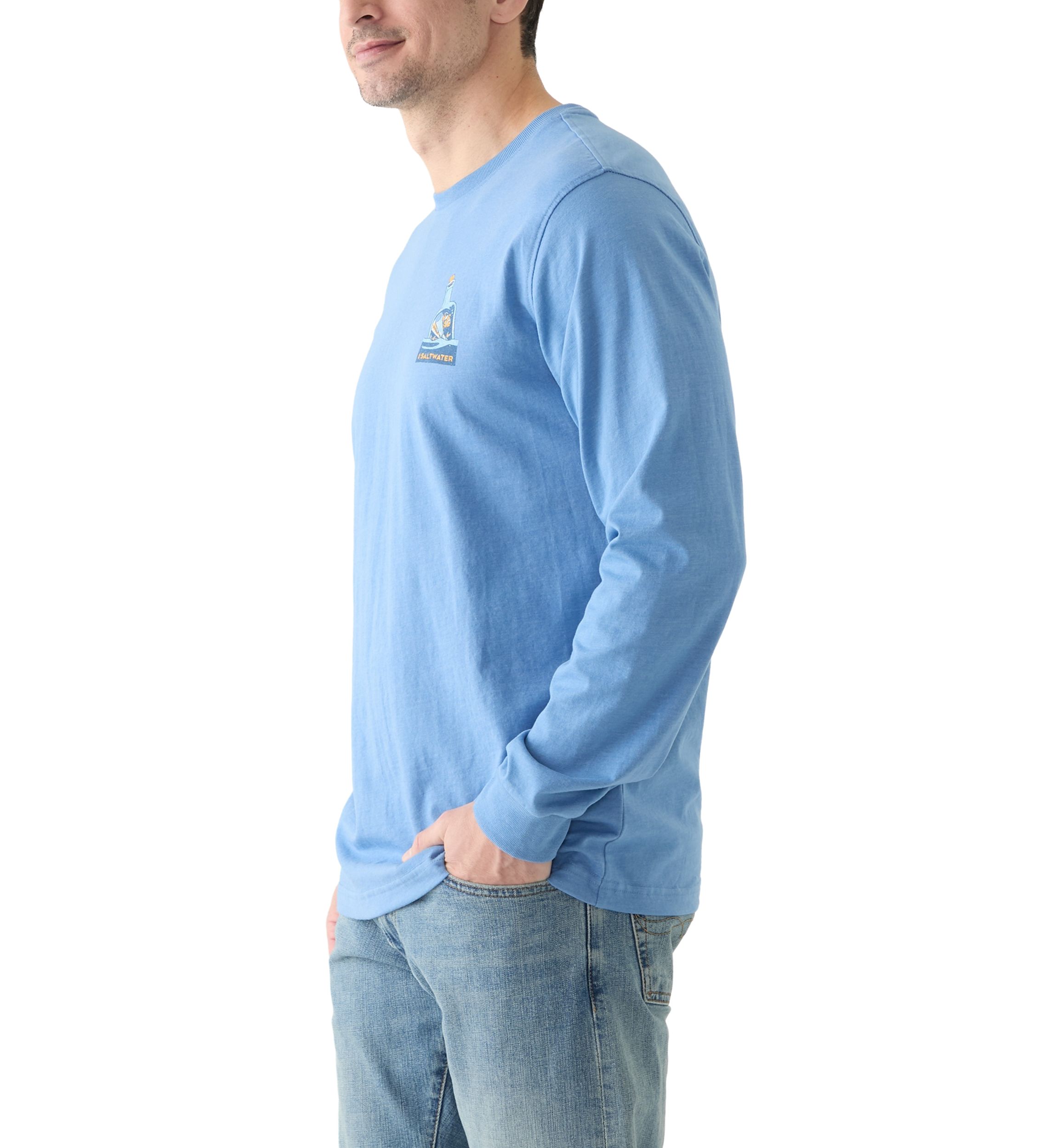 Long Sleeve Soft Wash Graphic Crew T-Shirt 
