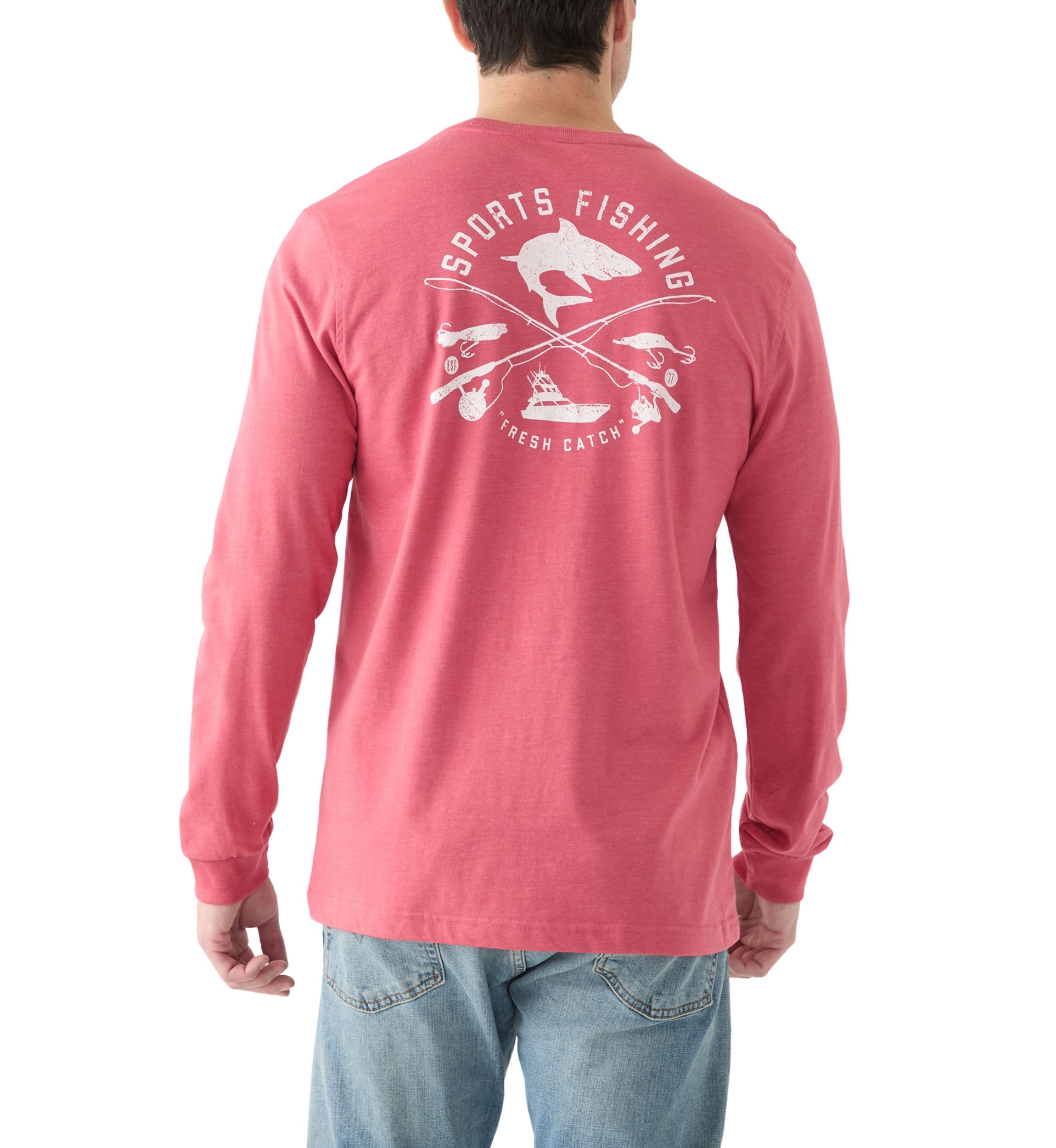 Long Sleeve Soft Wash Graphic Crew T-Shirt 