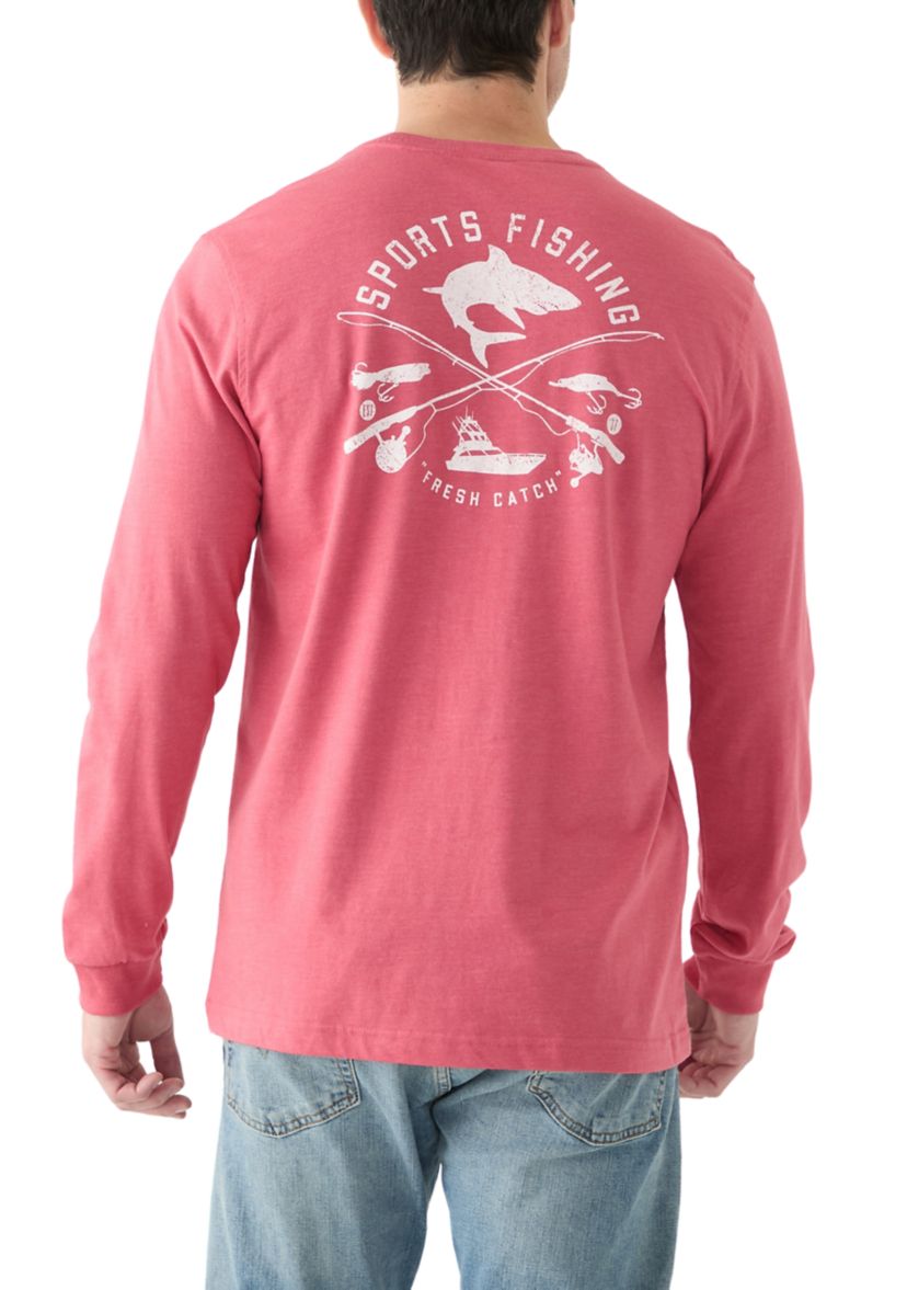 Long Sleeve Soft Wash Graphic Crew T-Shirt 