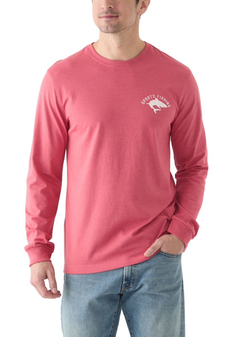 Long Sleeve Soft Wash Graphic Crew T-Shirt 