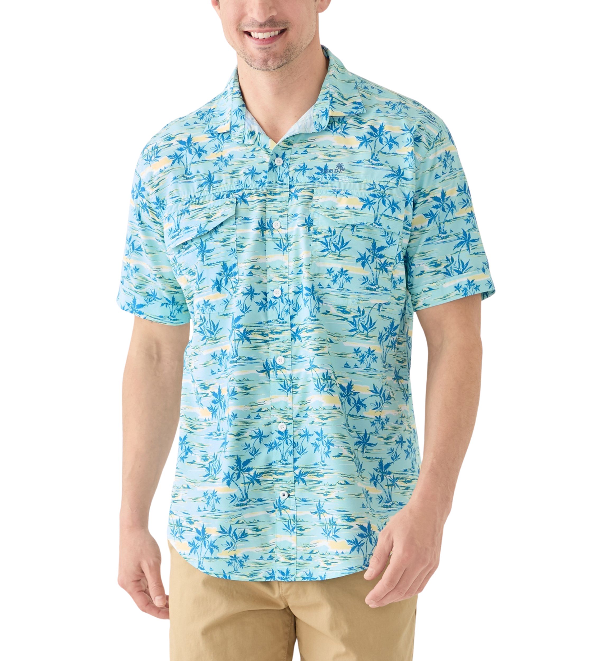 Short Sleeve Sunshield Printed Beach Shirt