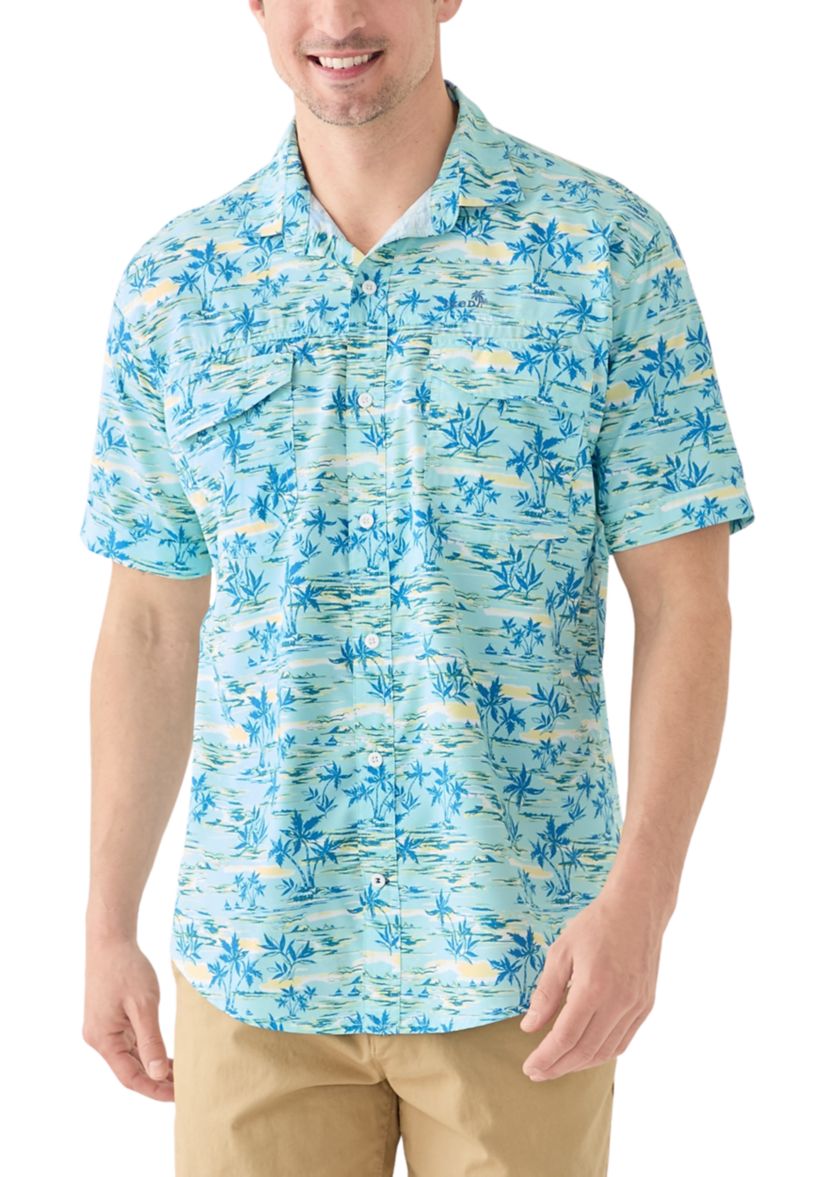 Short Sleeve Sunshield Printed Beach Shirt