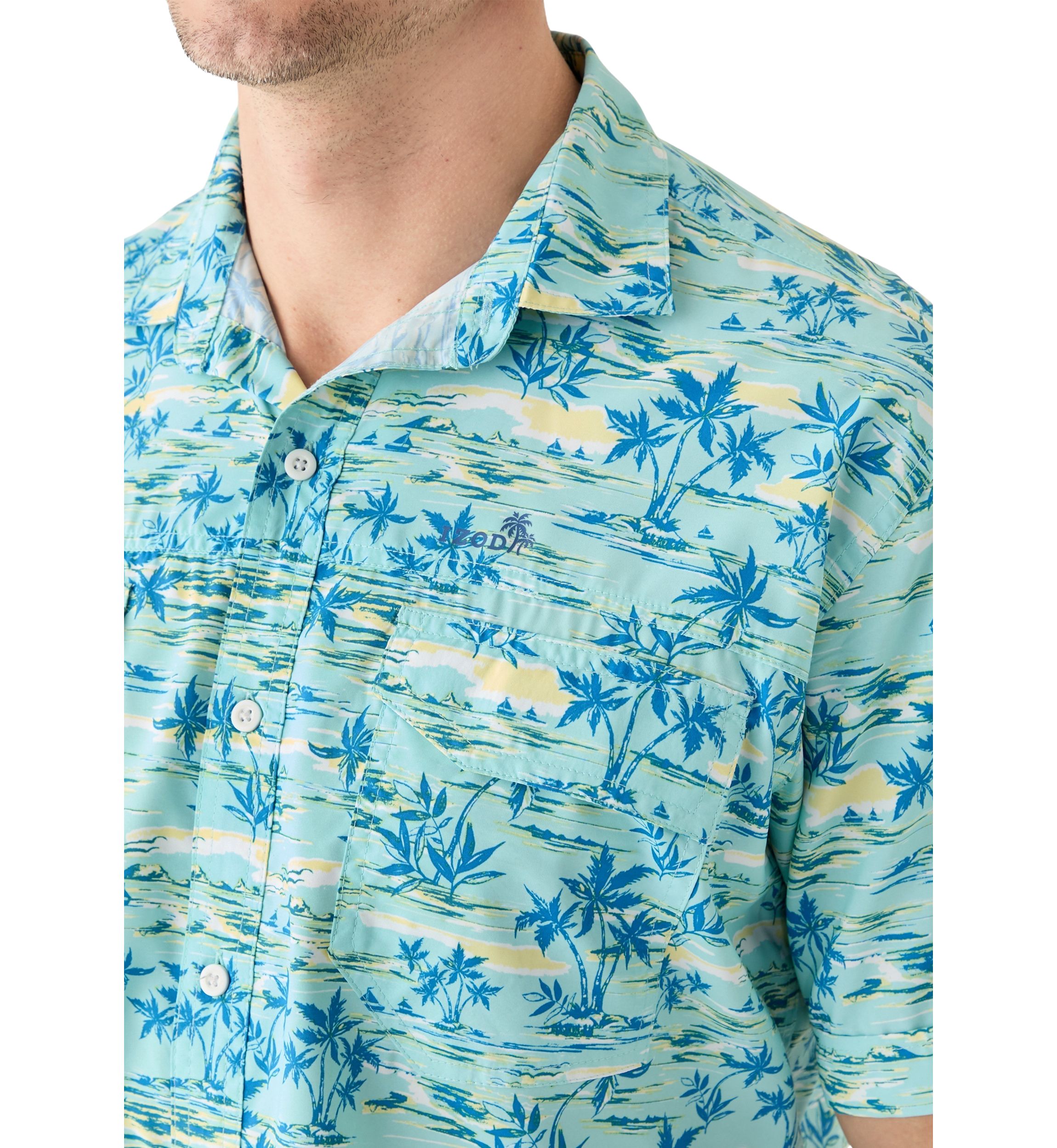 Short Sleeve Sunshield Printed Beach Shirt
